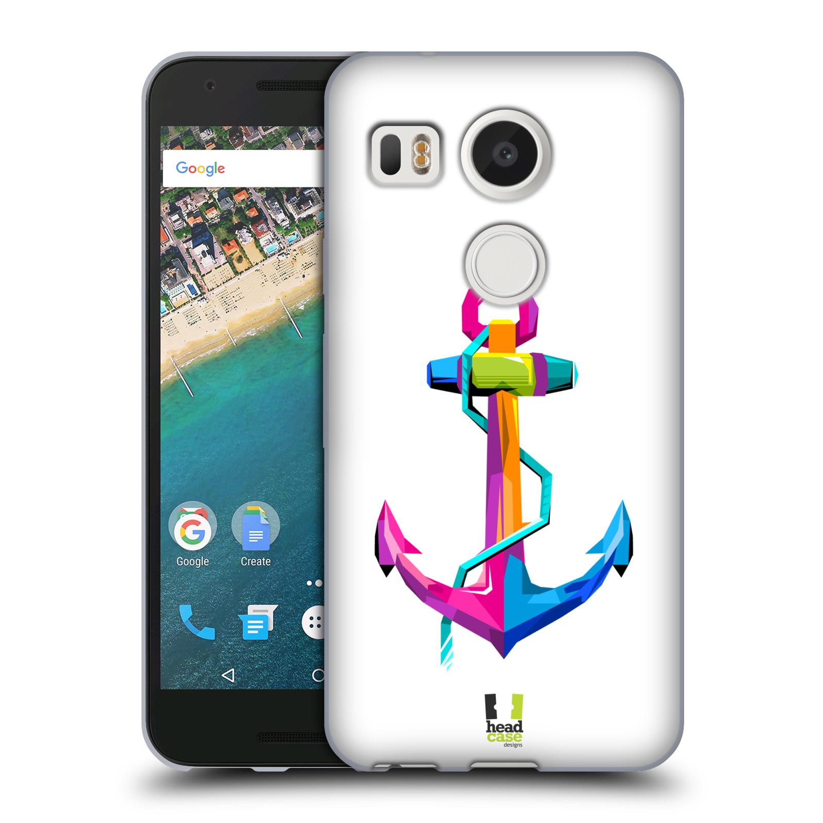 HEAD CASE silikonový obal na mobil LG NEXUS 5X vzor POP ART kubismus kotva naděje