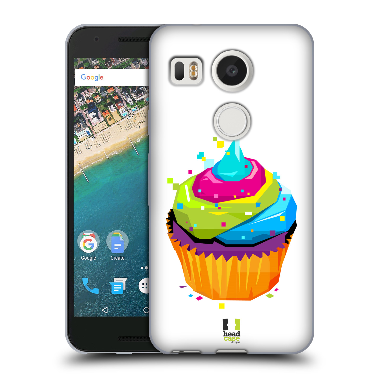 HEAD CASE silikonový obal na mobil LG NEXUS 5X vzor POP ART kubismus dortík