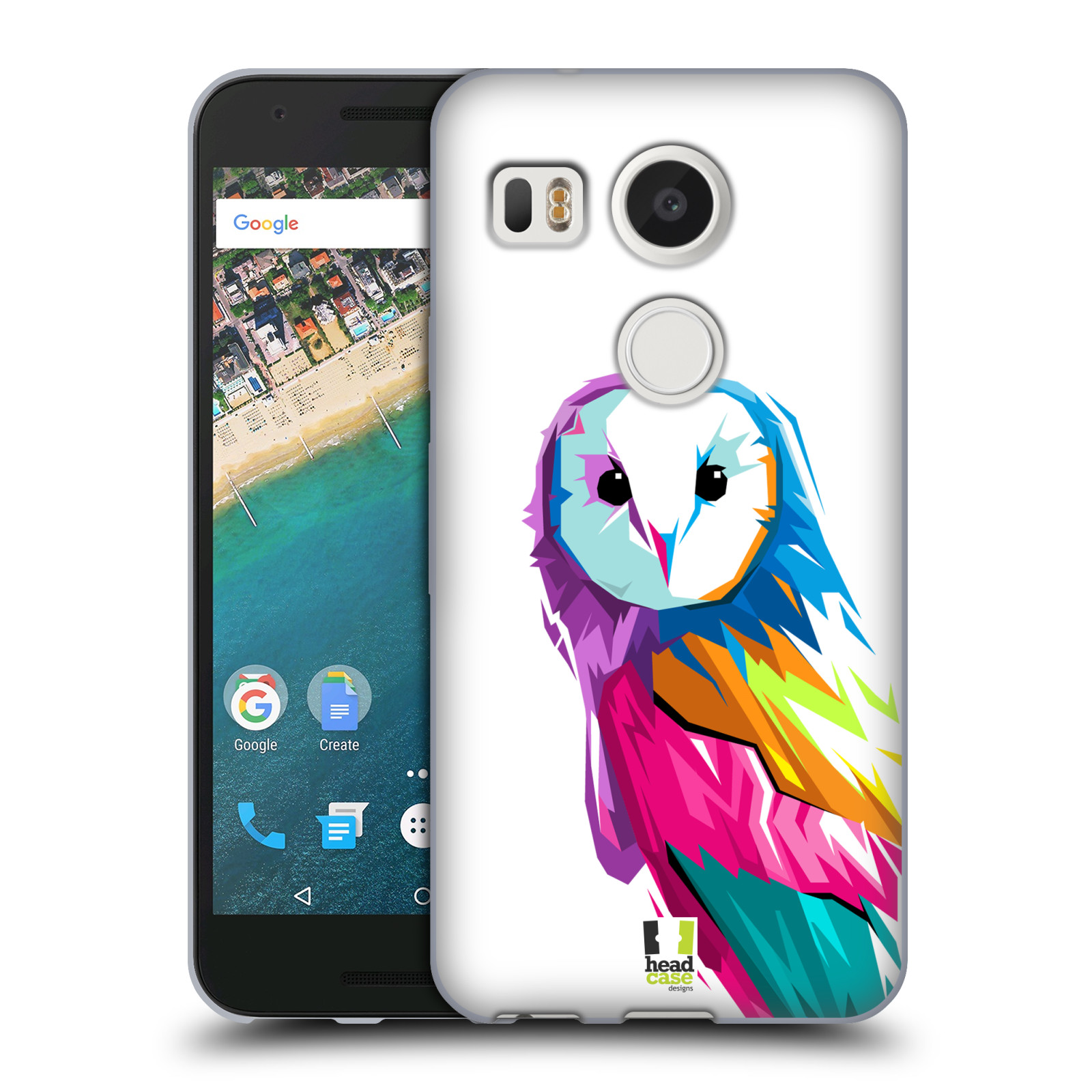 HEAD CASE silikonový obal na mobil LG NEXUS 5X vzor POP ART kubismus SOVA