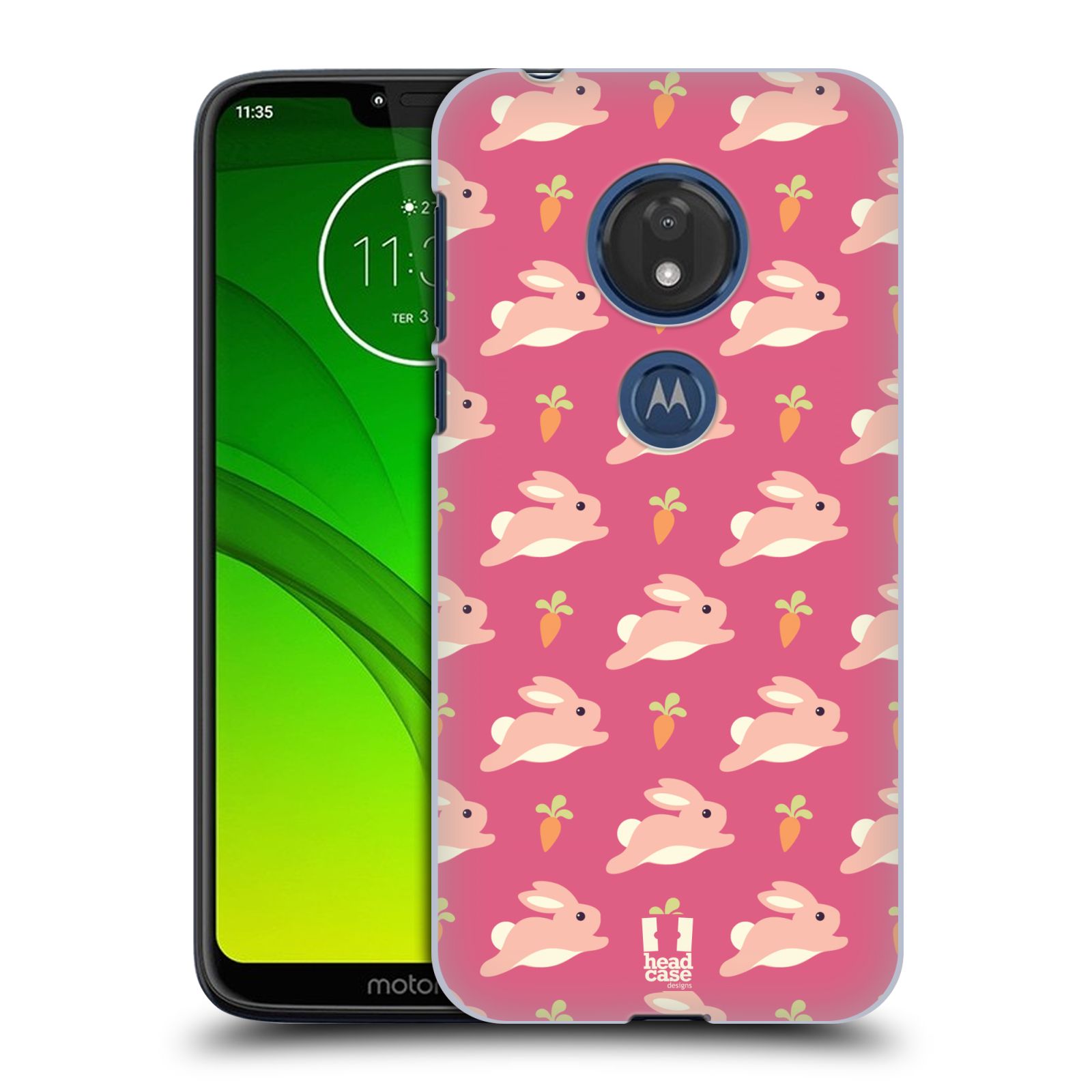 Pouzdro na mobil Motorola Moto G7 Play vzor roztomilé zvířecí vzory zajíčci