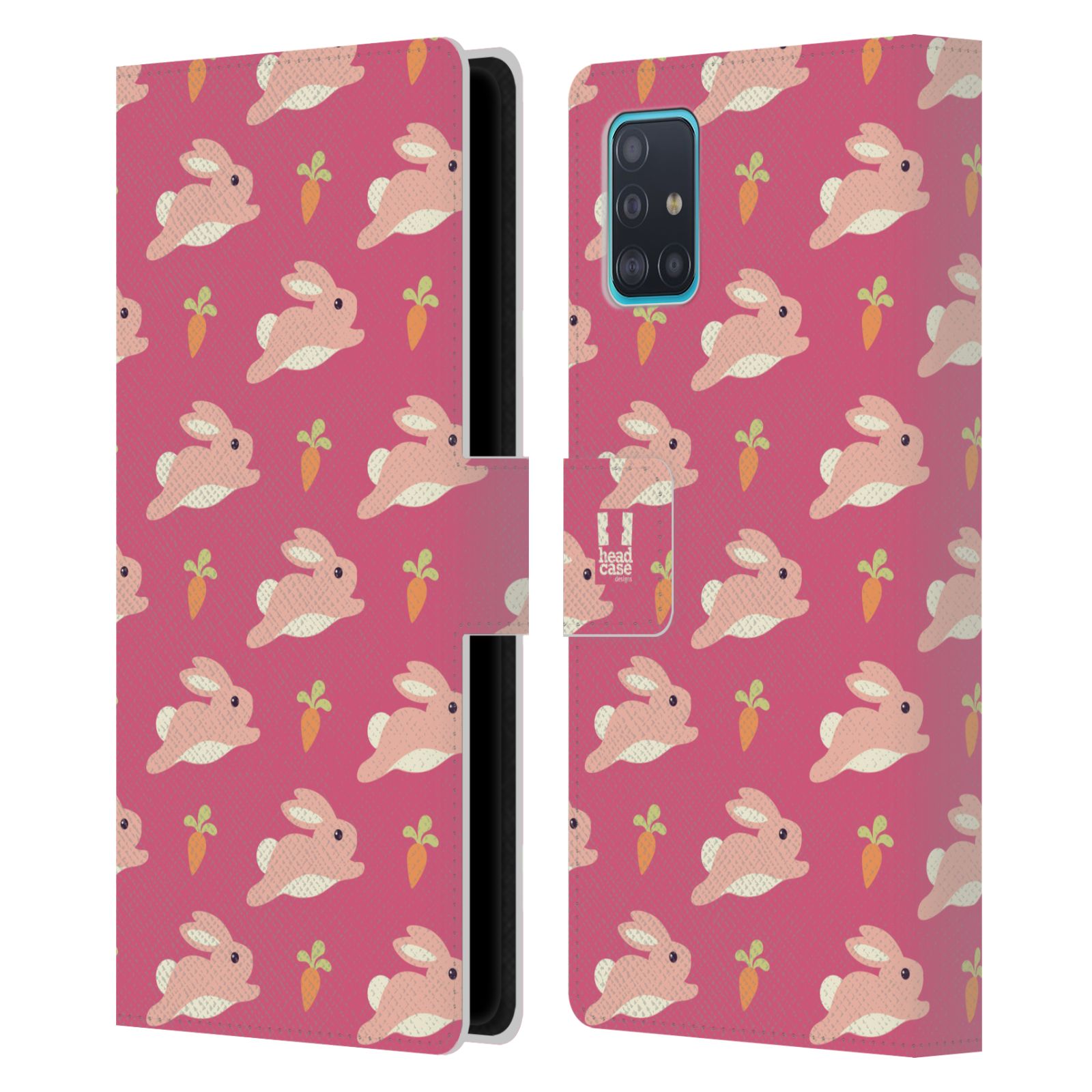 Pouzdro na mobil Samsung Galaxy A51 (A515F) barevný zvířecí vzor zajíček růžová