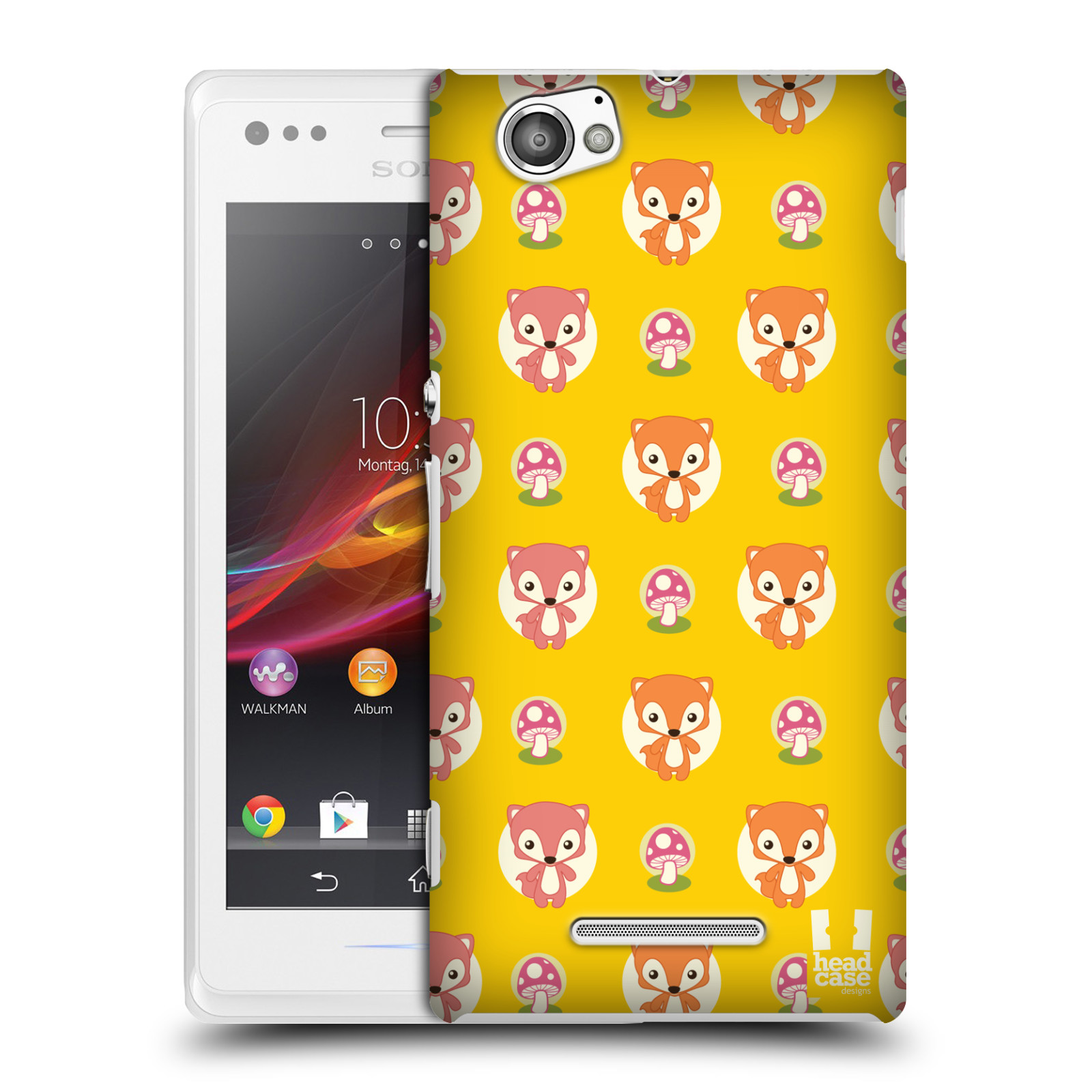 HEAD CASE plastový obal na mobil Sony Xperia M vzor roztomilé zvířecí vzory lištičky