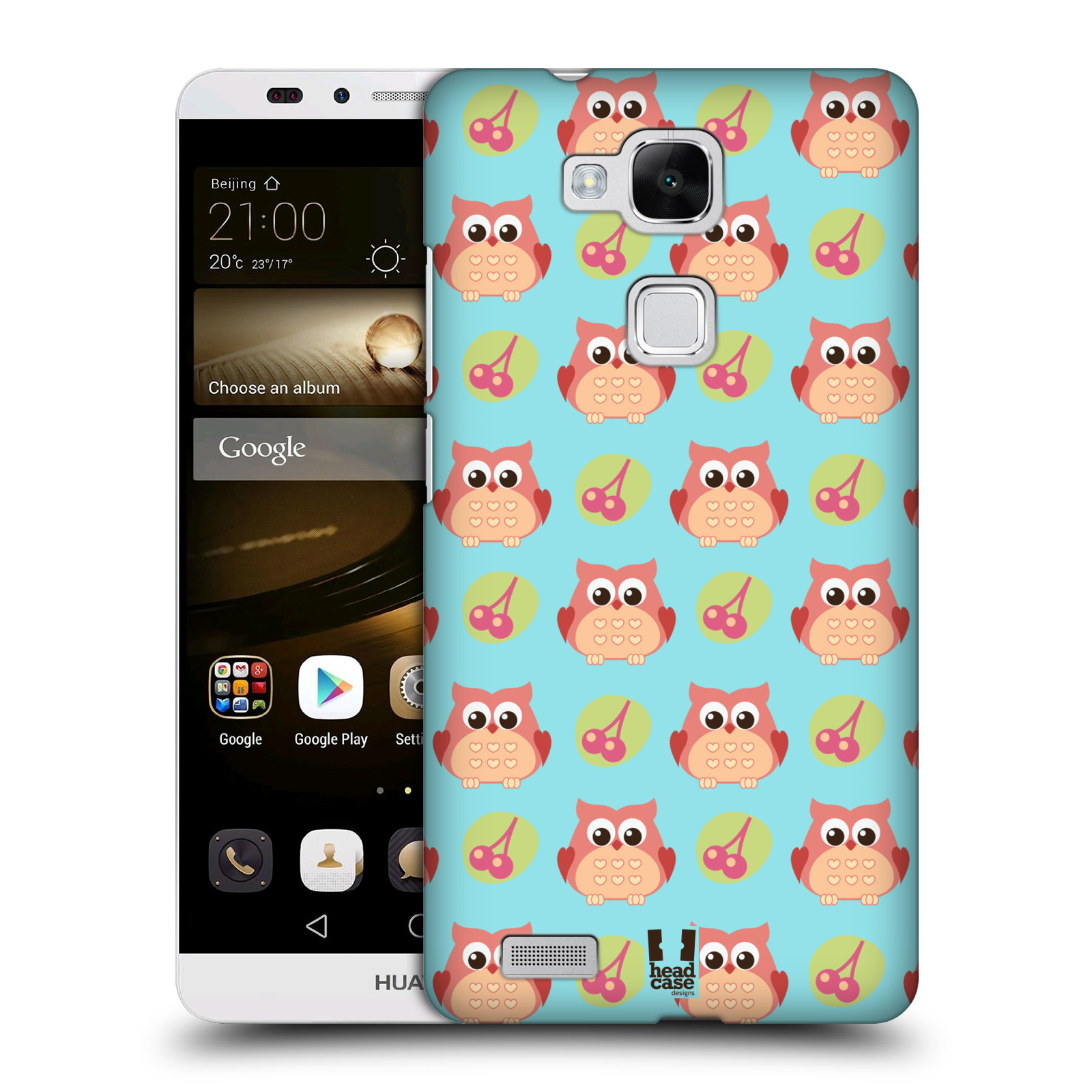 HEAD CASE plastový obal na mobil Huawei Mate 7 vzor roztomilé zvířecí vzory sovičky
