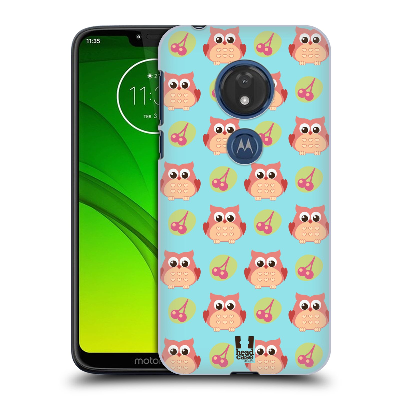 Pouzdro na mobil Motorola Moto G7 Play vzor roztomilé zvířecí vzory sovičky