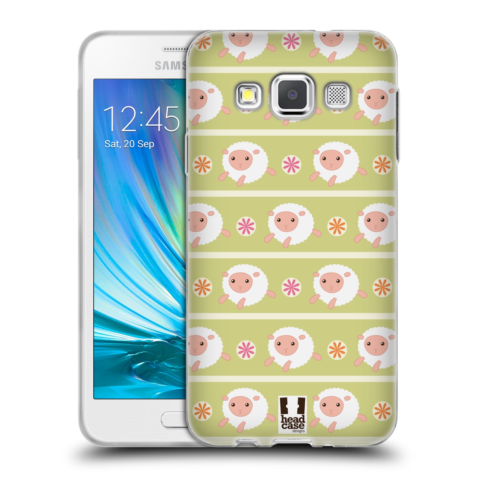 HEAD CASE silikonový obal na mobil Samsung Galaxy A3 vzor roztomilé zvířecí vzory ovečky