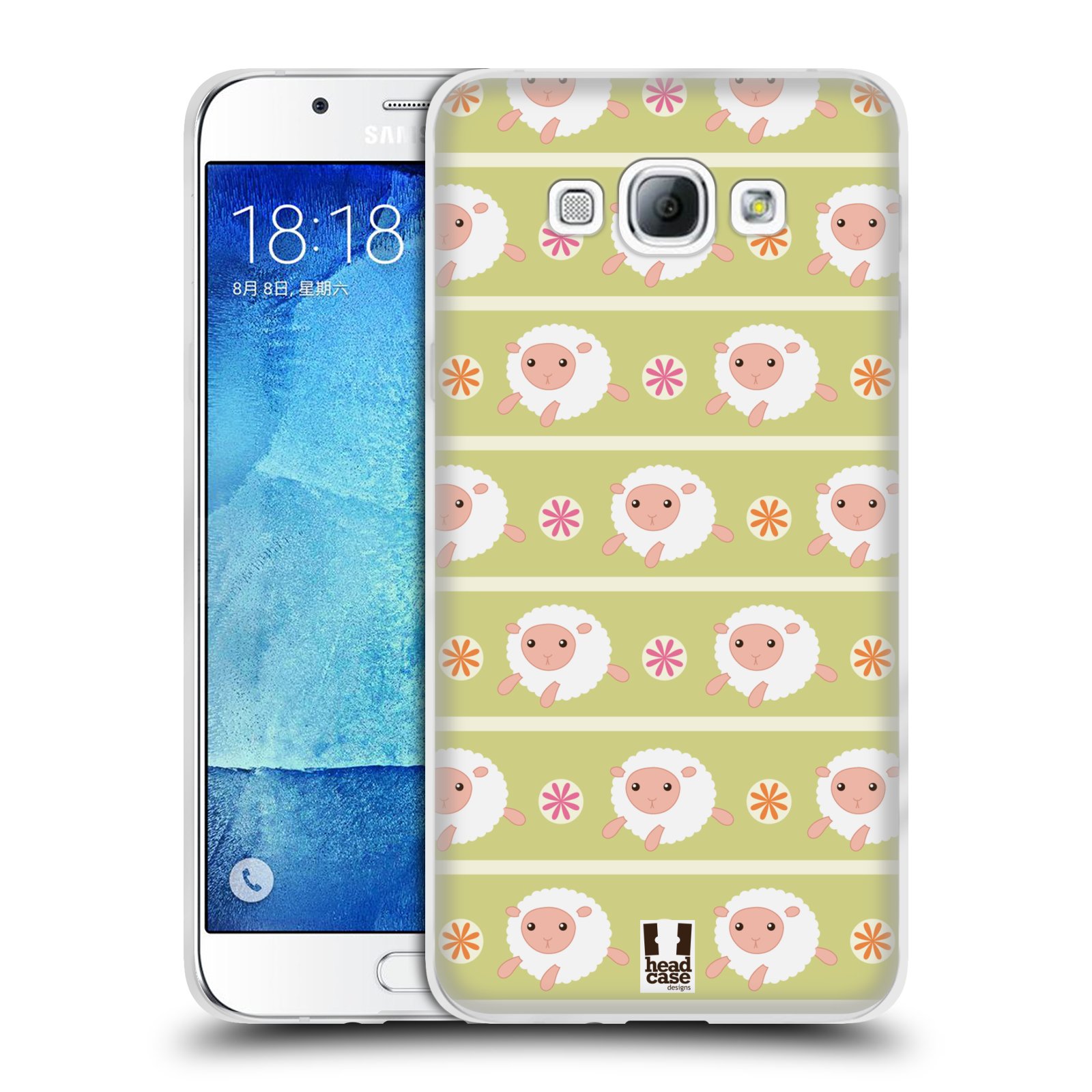 HEAD CASE silikonový obal na mobil Samsung Galaxy A8 vzor roztomilé zvířecí vzory ovečky