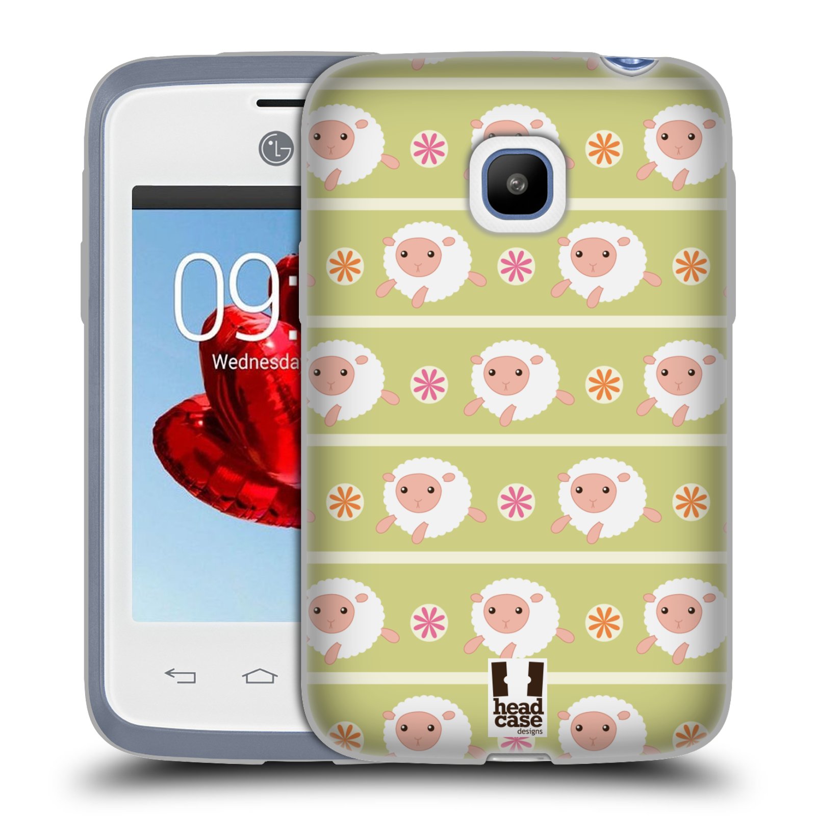HEAD CASE silikonový obal na mobil LG L20 vzor roztomilé zvířecí vzory ovečky