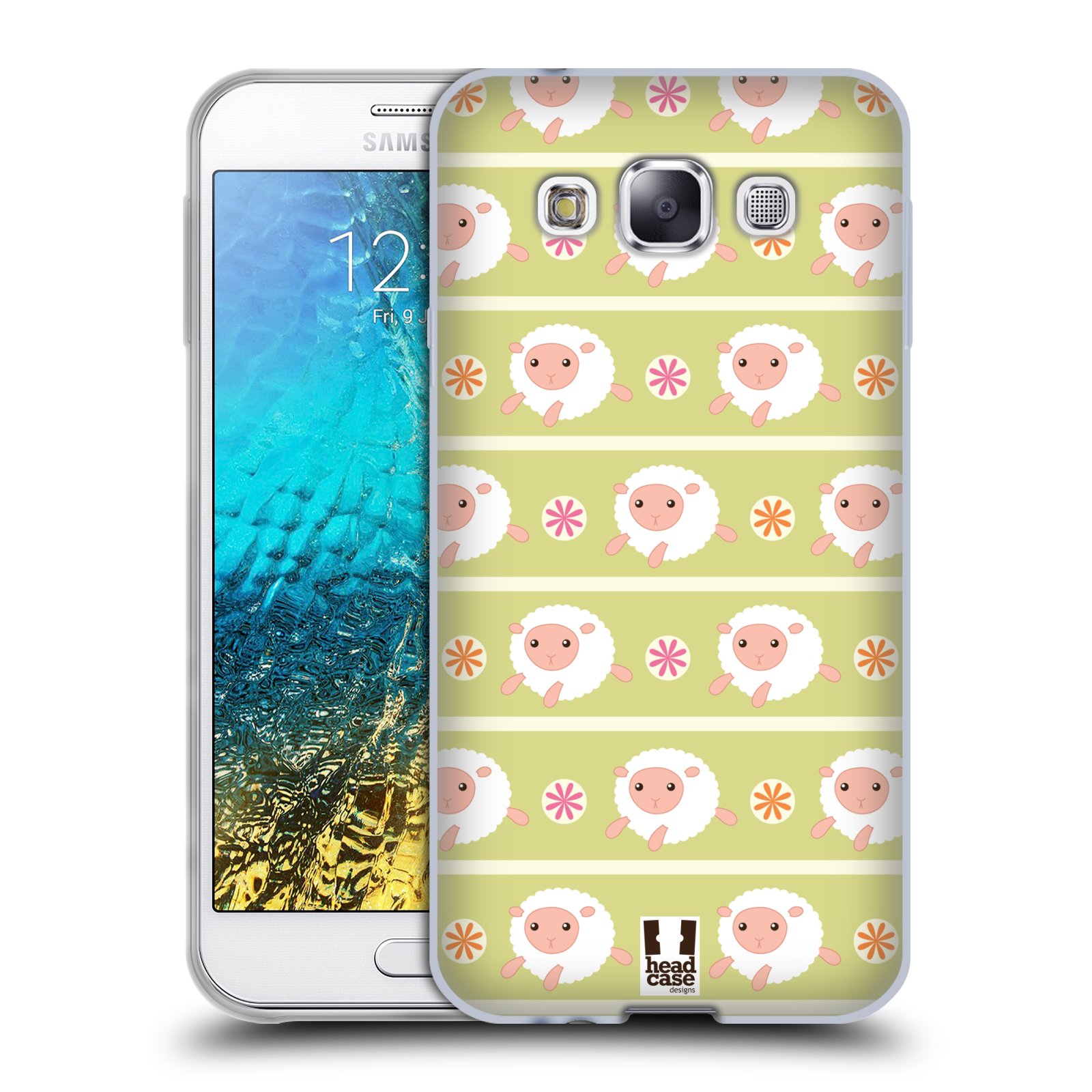 HEAD CASE silikonový obal na mobil Samsung Galaxy E5 vzor roztomilé zvířecí vzory ovečky