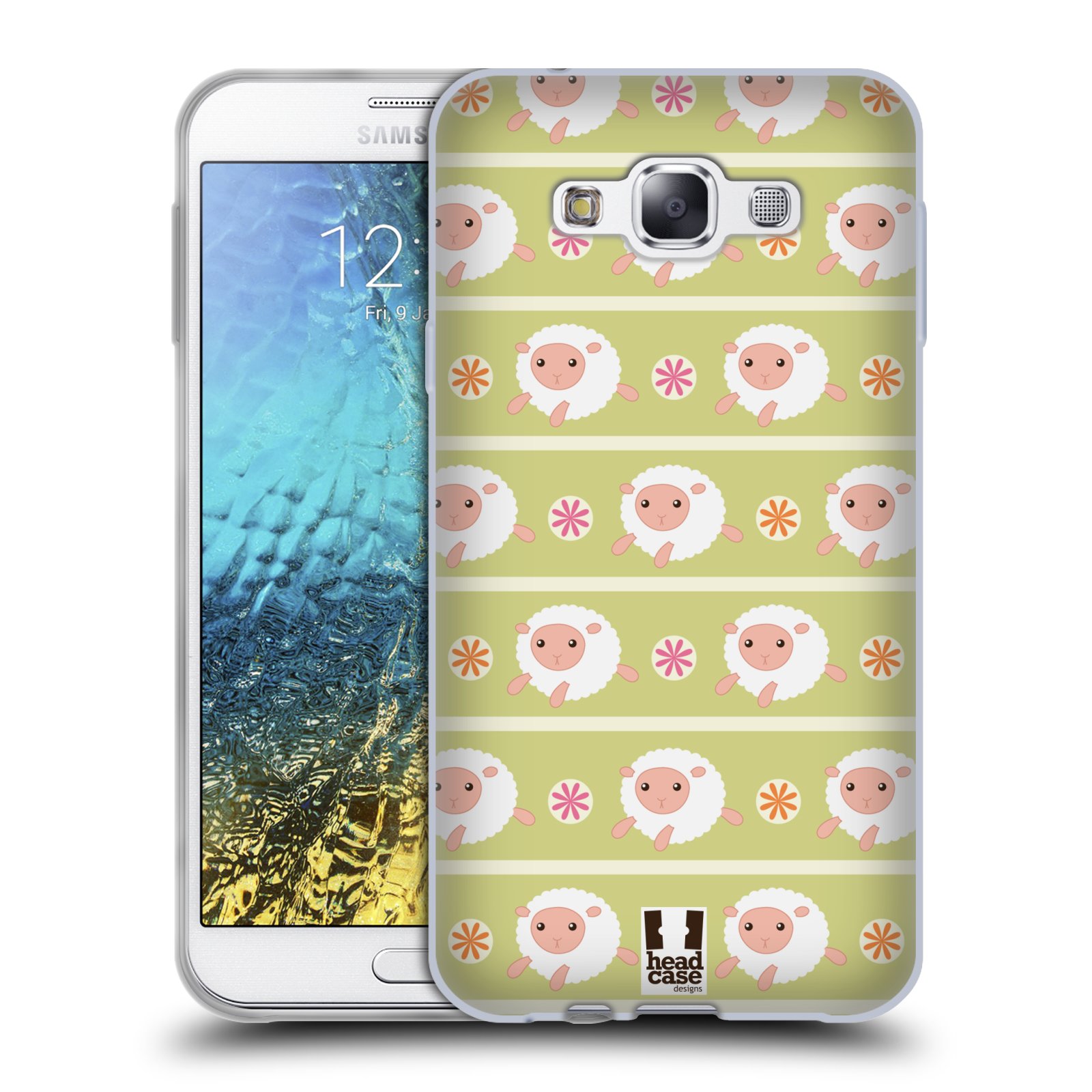 HEAD CASE silikonový obal na mobil Samsung Galaxy E7 vzor roztomilé zvířecí vzory ovečky