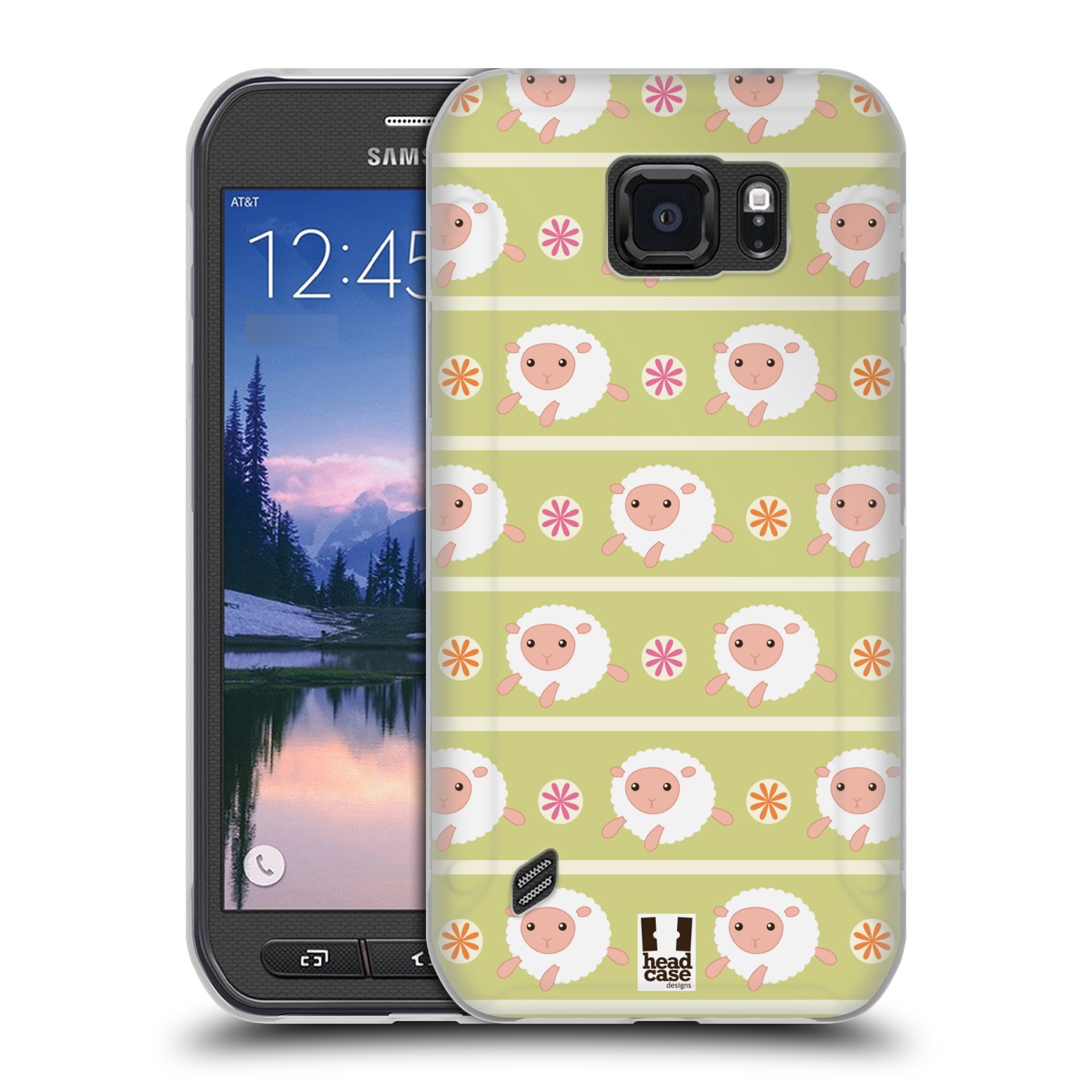 HEAD CASE silikonový obal na mobil Samsung Galaxy S6 ACTIVE vzor roztomilé zvířecí vzory ovečky