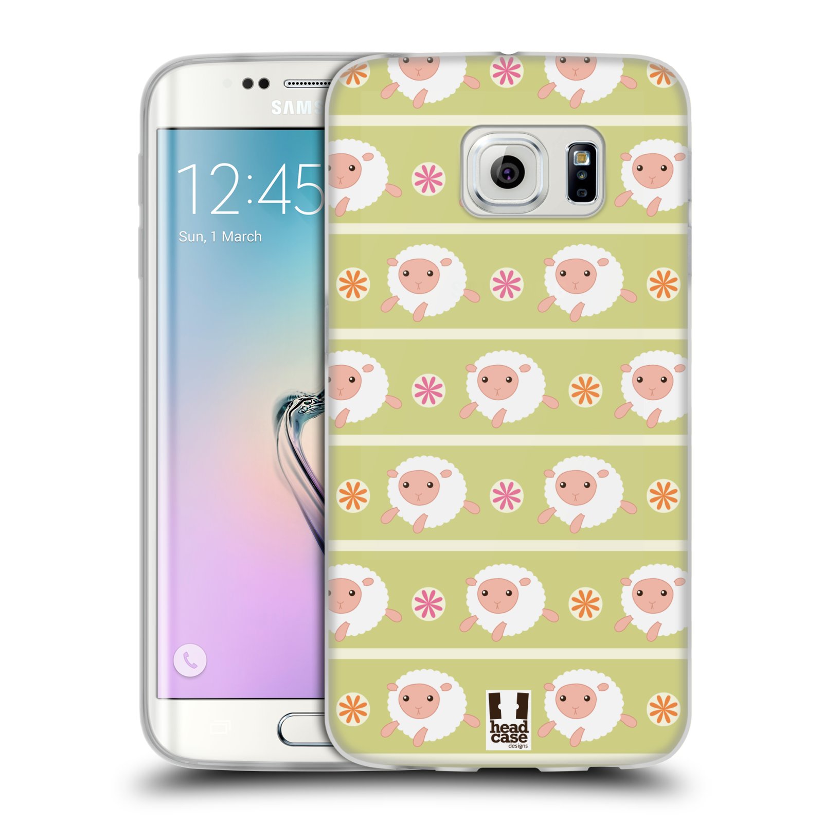 HEAD CASE silikonový obal na mobil Samsung Galaxy S6 EDGE vzor roztomilé zvířecí vzory ovečky