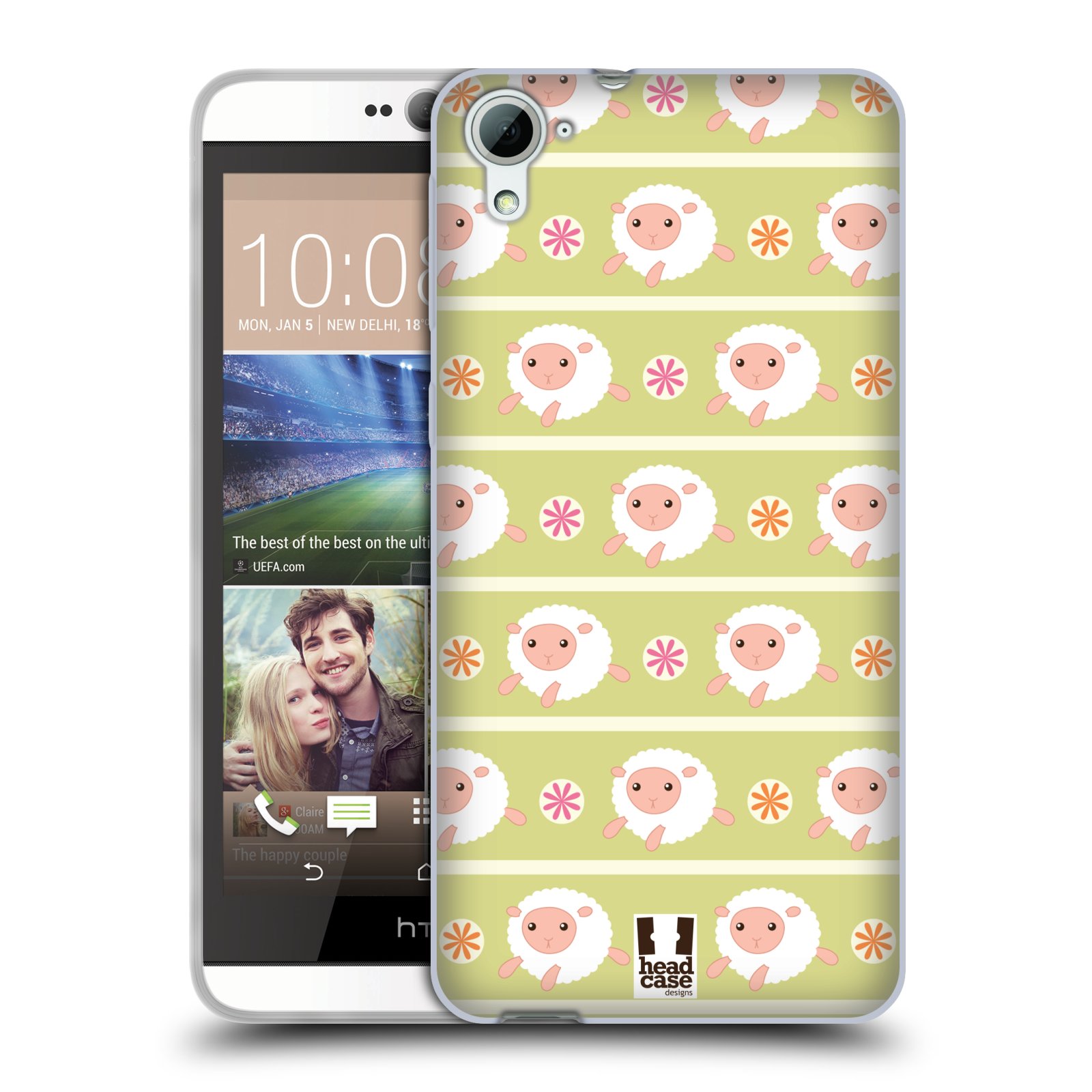 HEAD CASE silikonový obal na mobil HTC DESIRE 826 vzor roztomilé zvířecí vzory ovečky