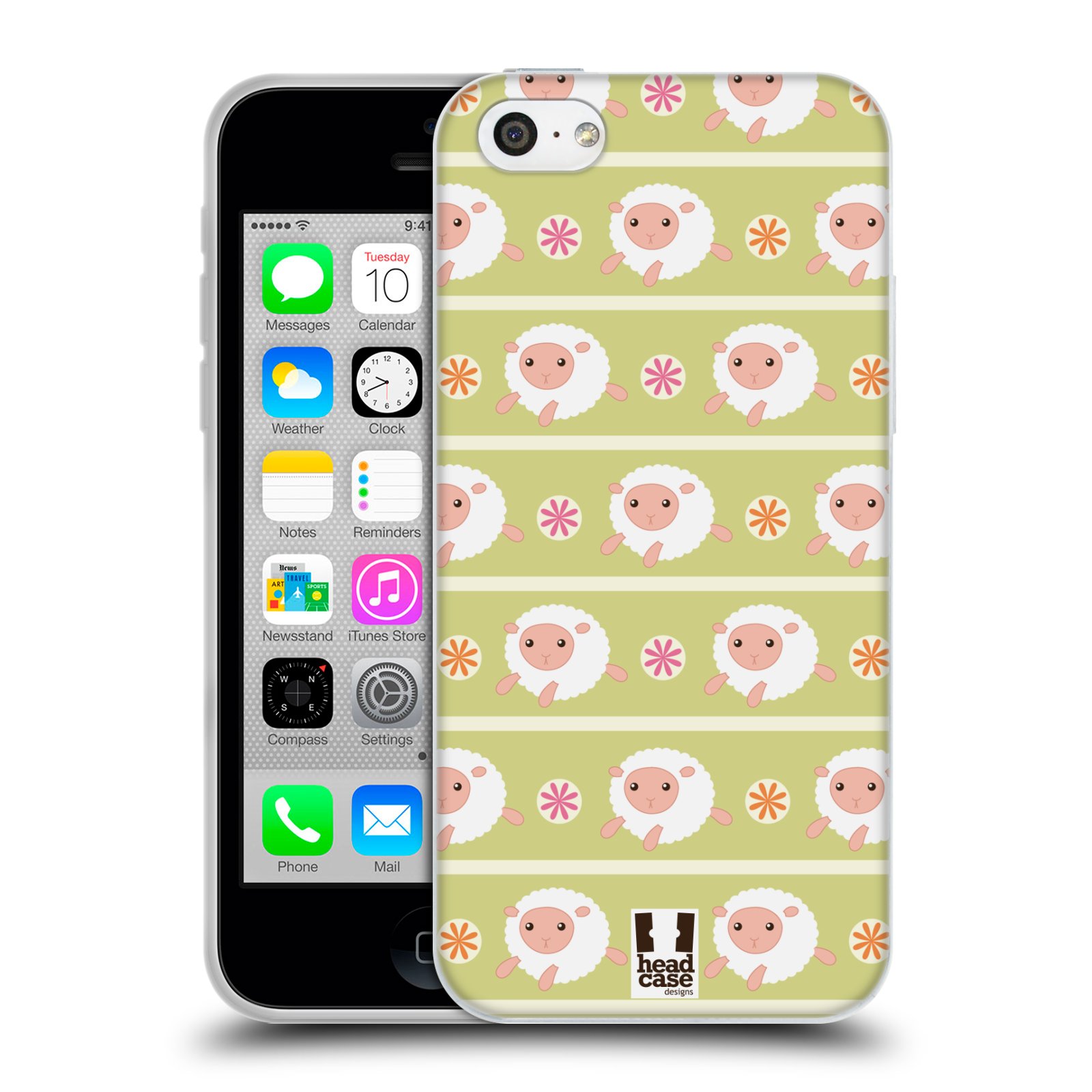 HEAD CASE silikonový obal na mobil Apple Iphone 5C vzor roztomilé zvířecí vzory ovečky