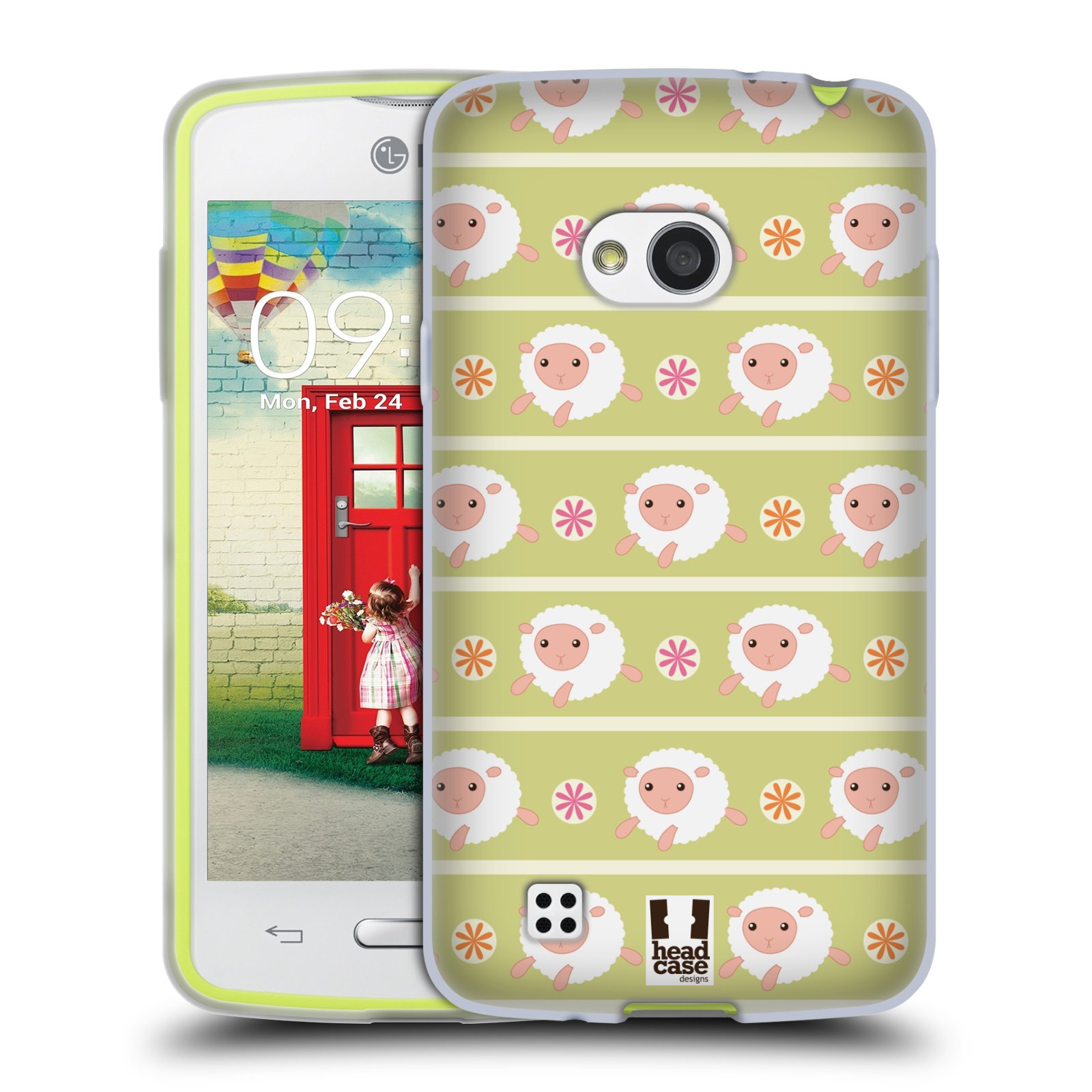 HEAD CASE silikonový obal na mobil LG L50 vzor roztomilé zvířecí vzory ovečky