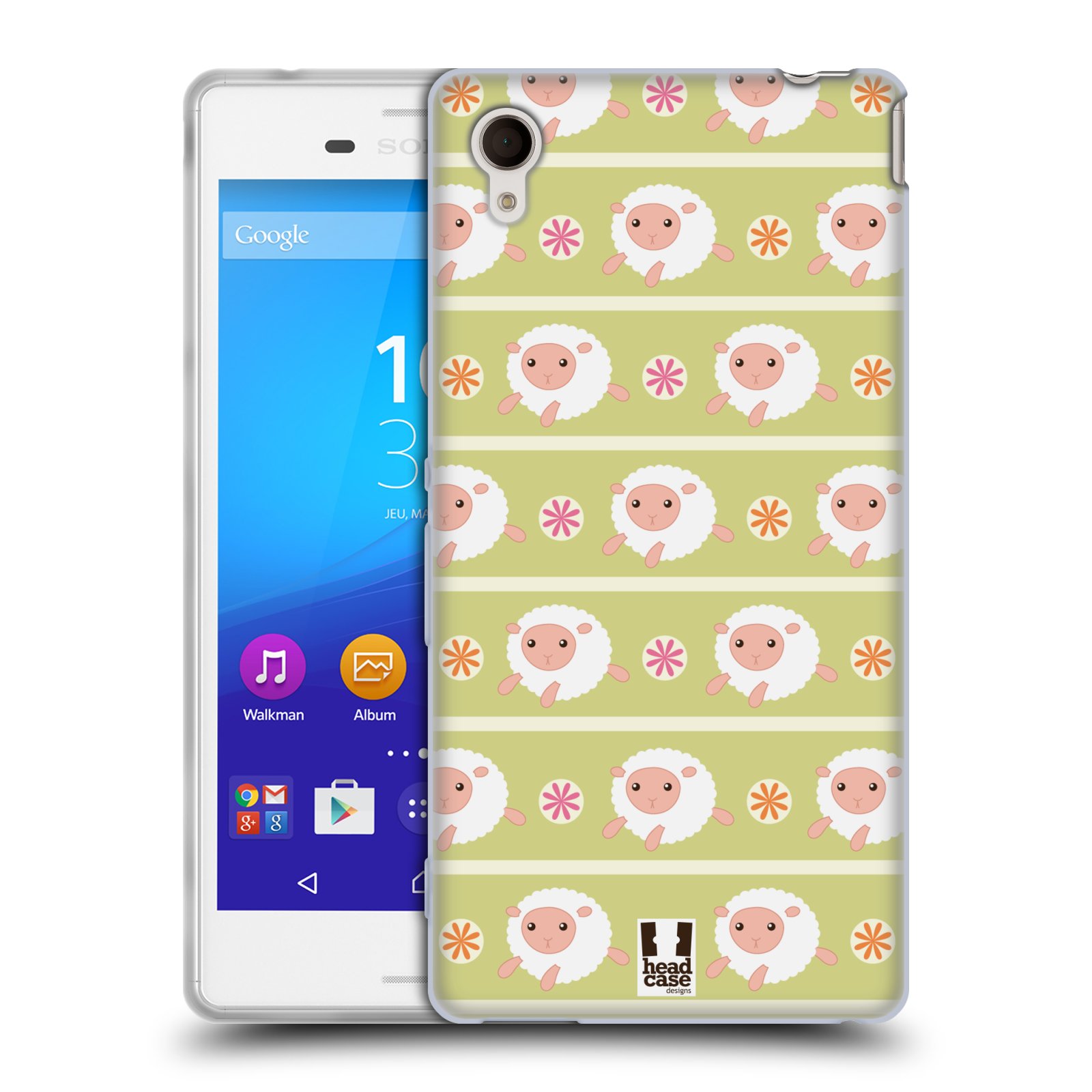 HEAD CASE silikonový obal na mobil Sony Xperia M4 AQUA vzor roztomilé zvířecí vzory ovečky