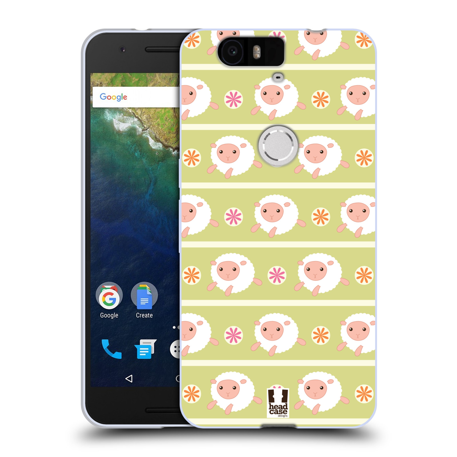 HEAD CASE silikonový obal na mobil HUAWEI NEXUS 6P vzor roztomilé zvířecí vzory ovečky