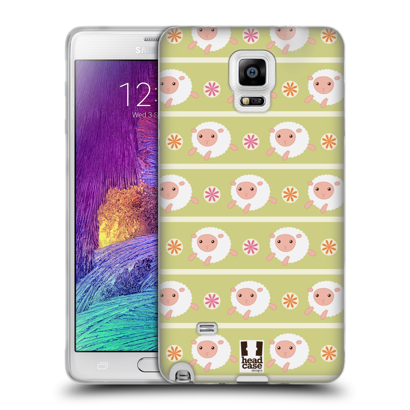HEAD CASE silikonový obal na mobil Samsung Galaxy Note 4 (N910) vzor roztomilé zvířecí vzory ovečky
