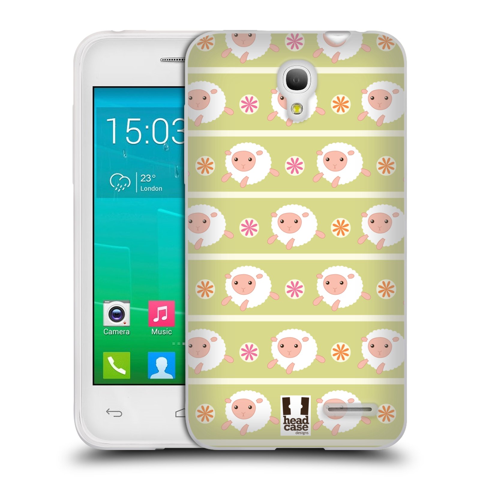 HEAD CASE silikonový obal na mobil Alcatel POP S3 OT-5050Y vzor roztomilé zvířecí vzory ovečky