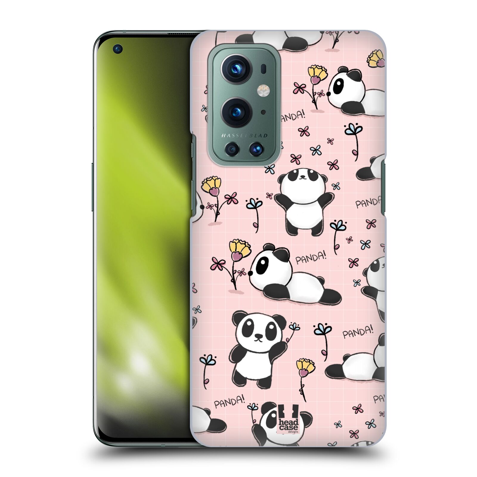 Obal na mobil OnePlus 9 - HEAD CASE - Roztomilá panda v růžové