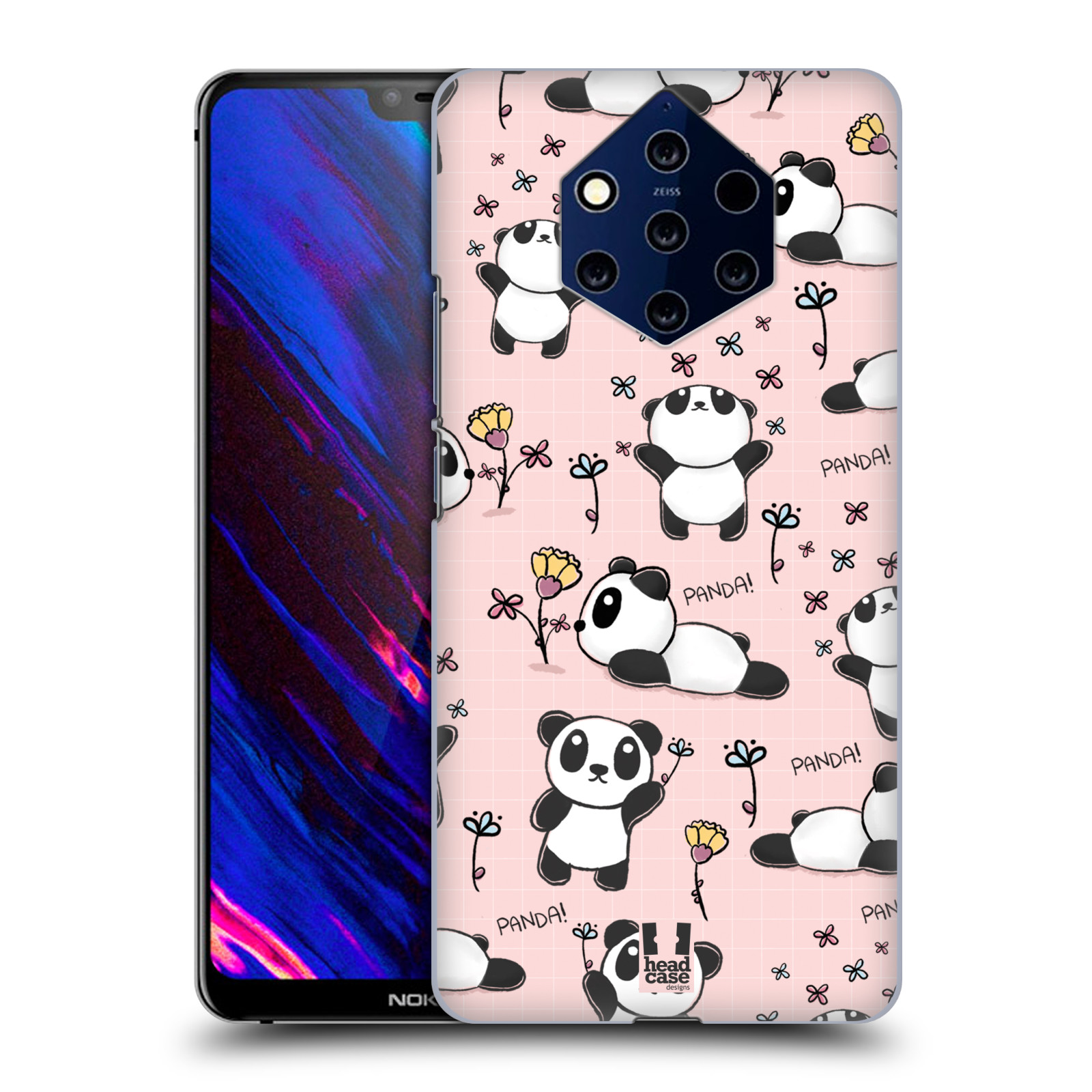 Obal na mobil NOKIA 9 PureView - HEAD CASE - Roztomilá panda v růžové
