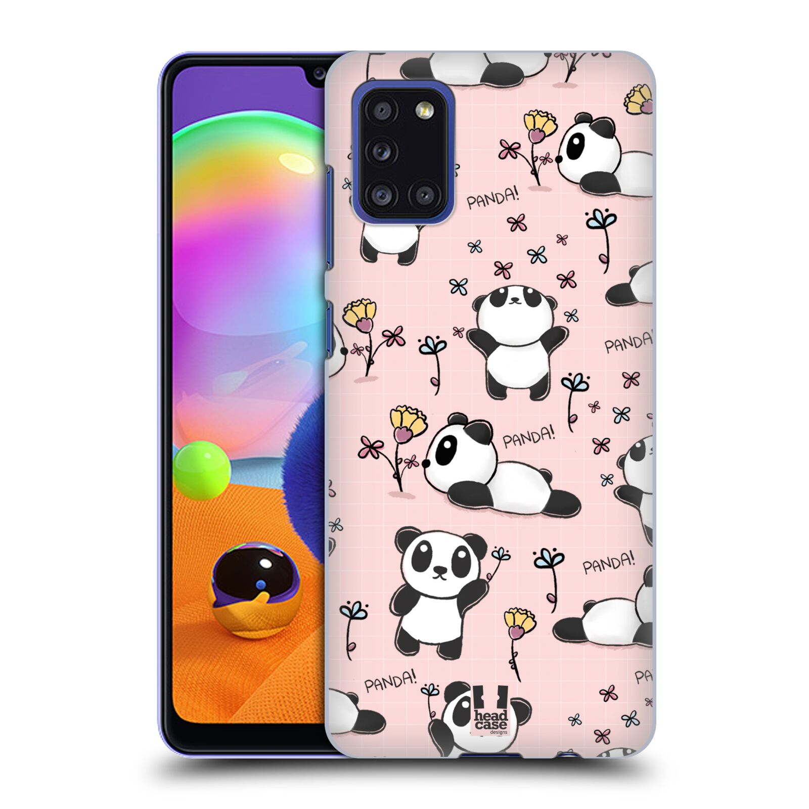 Obal na mobil Samsung Galaxy A31 - HEAD CASE - Roztomilá panda v růžové