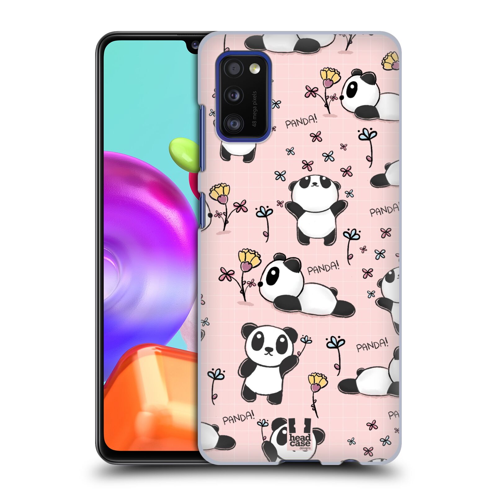 Obal na mobil Samsung Galaxy A41 - HEAD CASE - Roztomilá panda v růžové