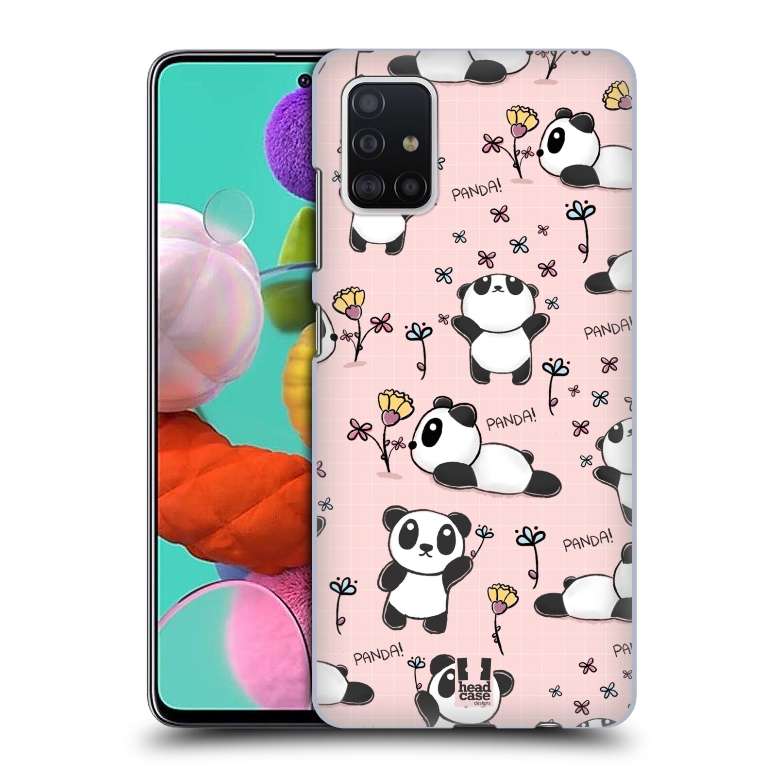 Obal na mobil Samsung Galaxy A51 - HEAD CASE - Roztomilá panda v růžové