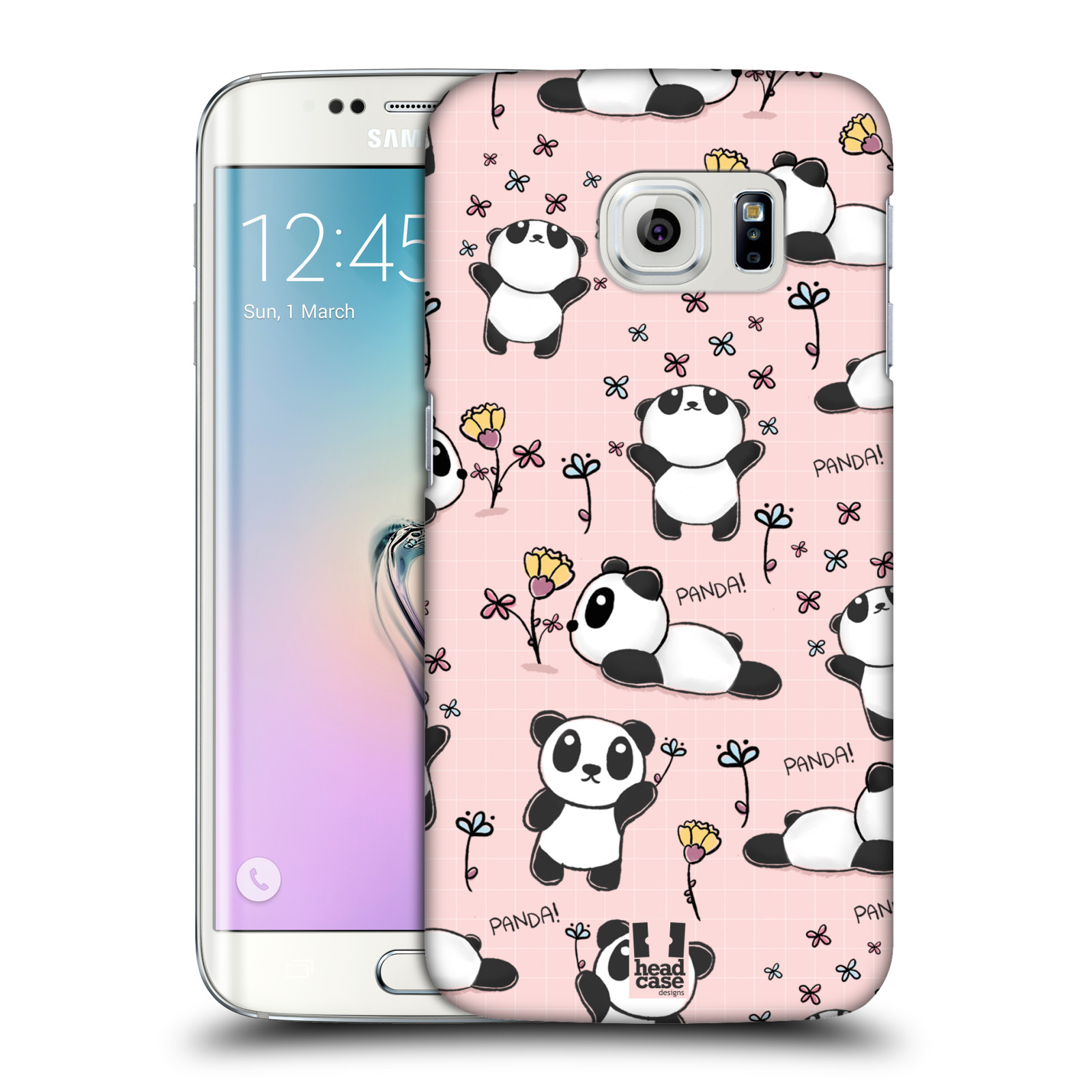 Obal na mobil Samsung Galaxy S6 EDGE - HEAD CASE - Roztomilá panda v růžové