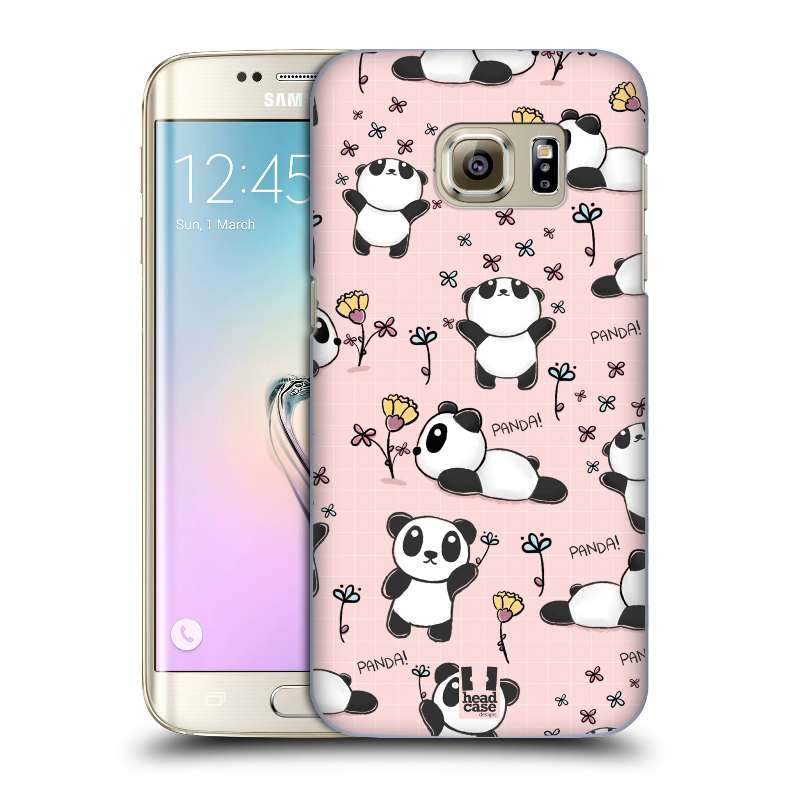 Obal na mobil Samsung Galaxy S7 EDGE - HEAD CASE - Roztomilá panda v růžové