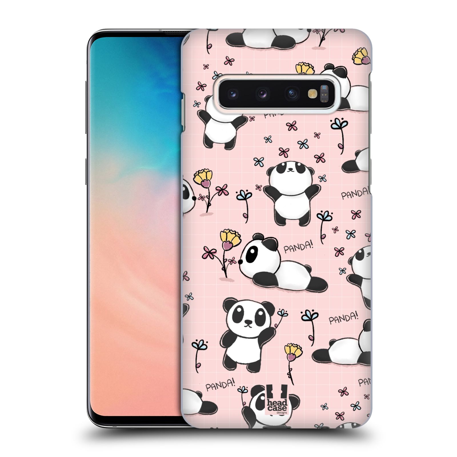 Obal na mobil Samsung Galaxy S10 - HEAD CASE - Roztomilá panda v růžové