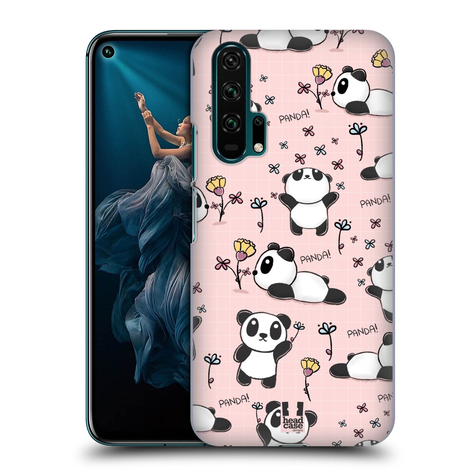 Obal na mobil HONOR 20 PRO - HEAD CASE - Roztomilá panda v růžové