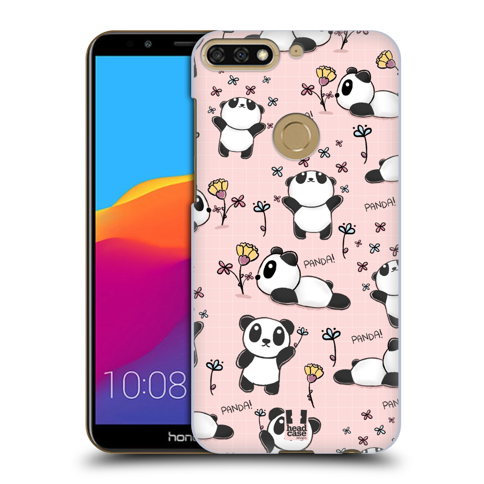 Obal na mobil HONOR 7C - HEAD CASE - Roztomilá panda v růžové