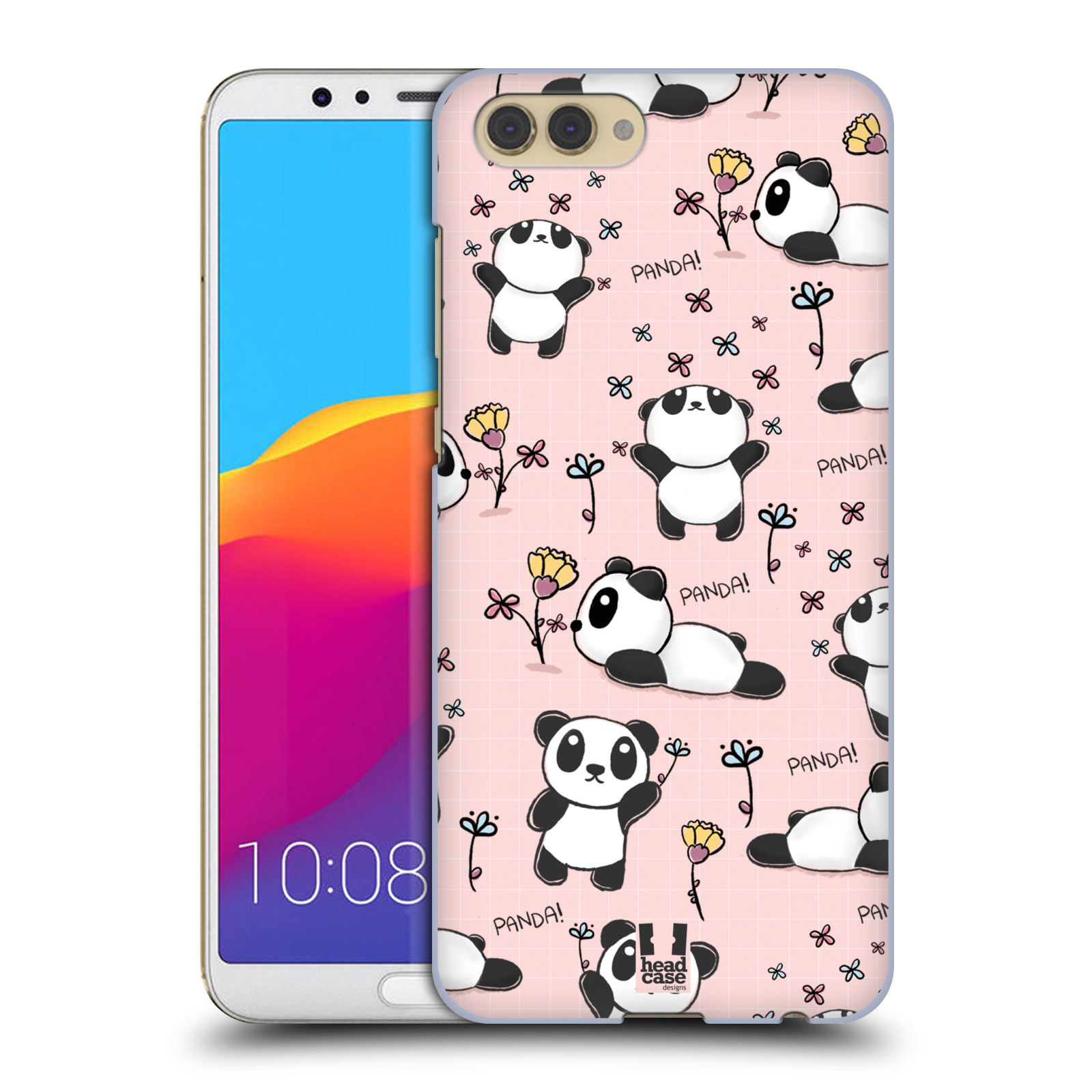 Obal na mobil HONOR View 10 / V10 - HEAD CASE - Roztomilá panda v růžové