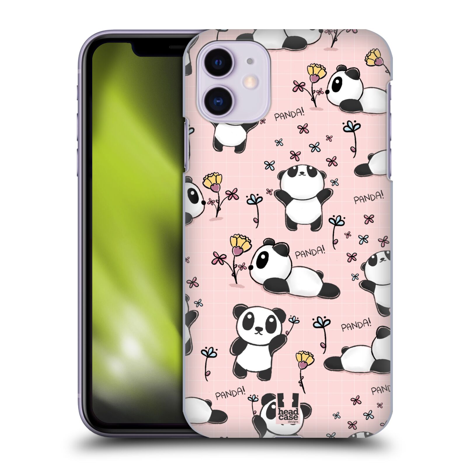 Obal na mobil Apple Iphone 11 - HEAD CASE - Roztomilá panda v růžové