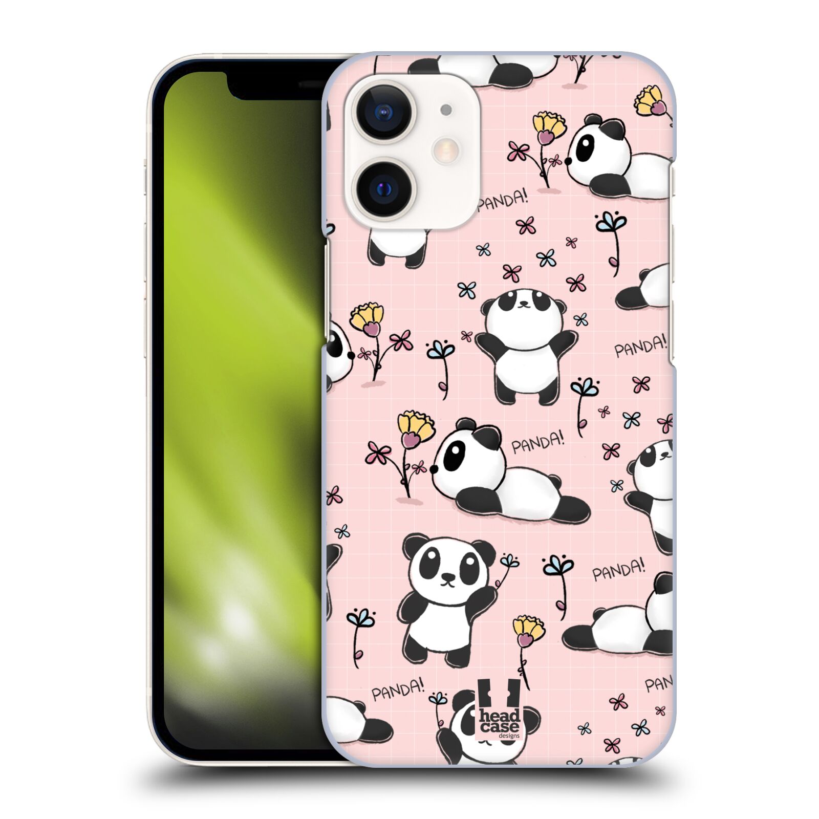 Obal na mobil Apple Iphone 12 MINI - HEAD CASE - Roztomilá panda v růžové