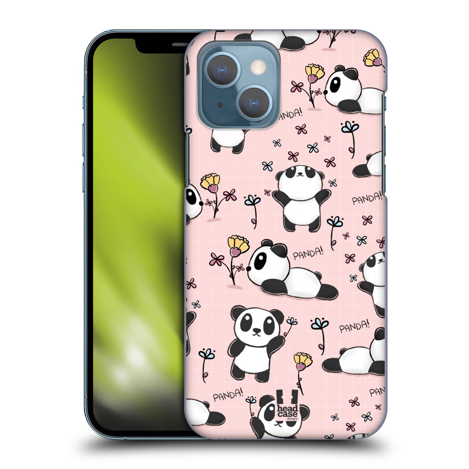 Obal na mobil Apple Iphone 13 - HEAD CASE - Roztomilá panda v růžové