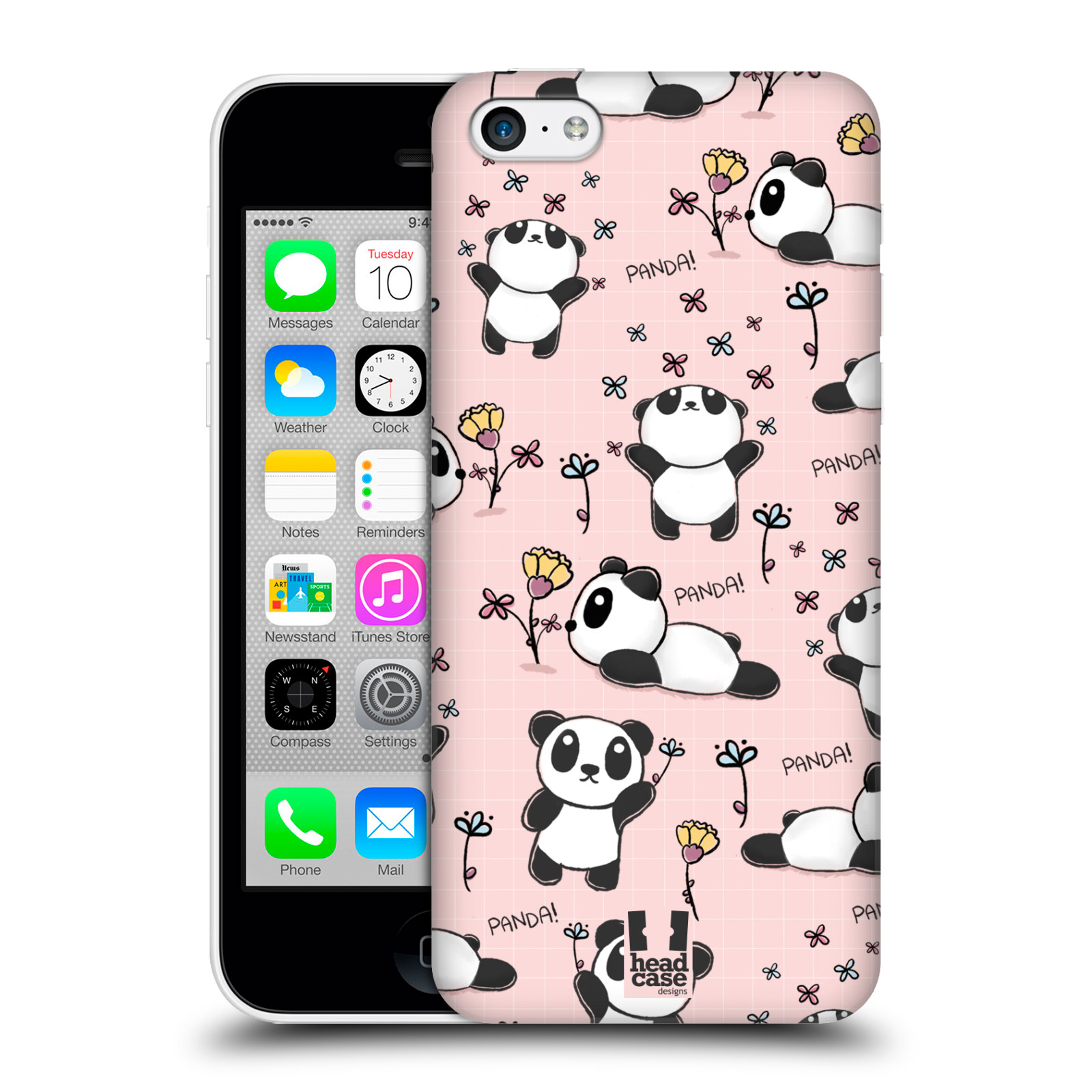Obal na mobil Apple Iphone 5C - HEAD CASE - Roztomilá panda v růžové