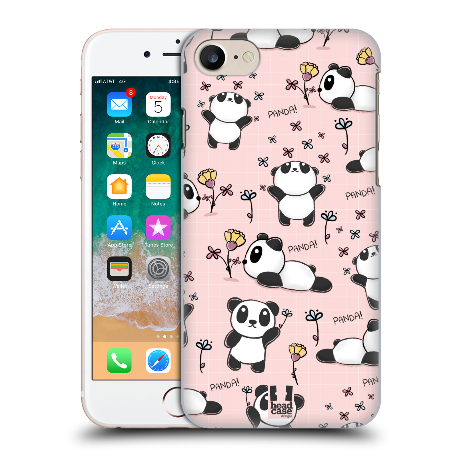 Obal na mobil Apple Iphone 7/8 - HEAD CASE - Roztomilá panda v růžové