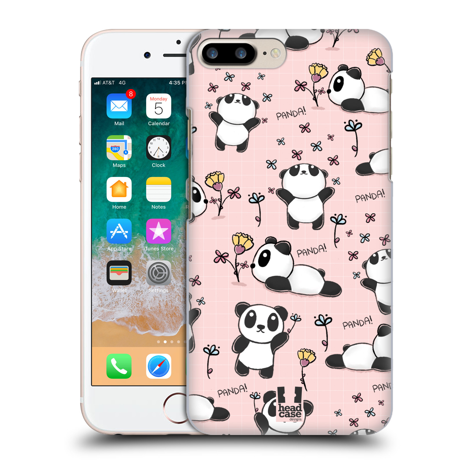 Obal na mobil Apple Iphone 7/8 PLUS - HEAD CASE - Roztomilá panda v růžové