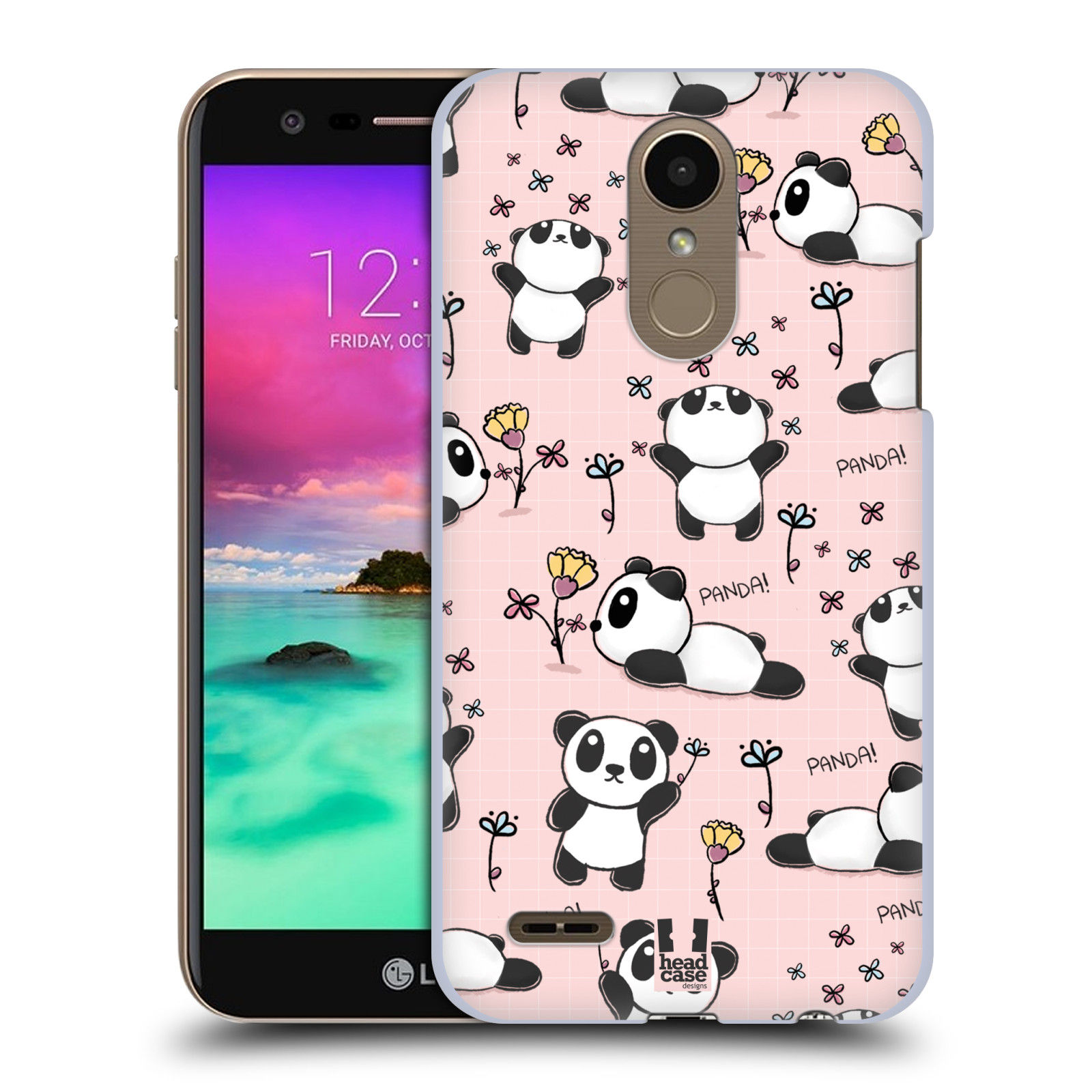 Obal na mobil LG K10 2018 - HEAD CASE - Roztomilá panda v růžové