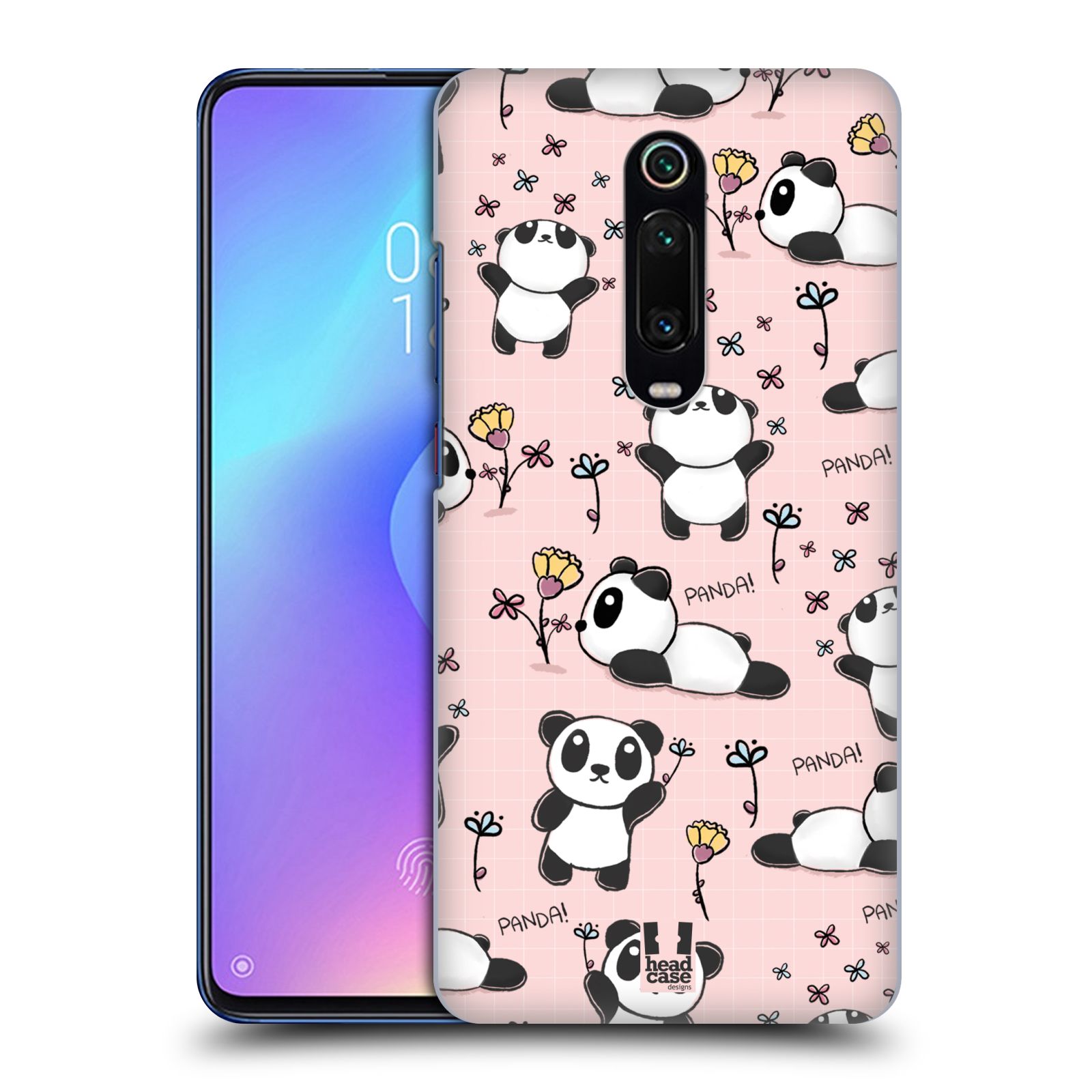 Obal na mobil Xiaomi Mi 9T / Mi 9T PRO - HEAD CASE - Roztomilá panda v růžové