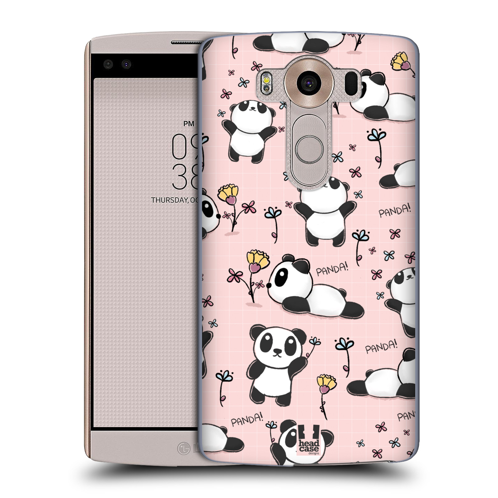Obal na mobil LG V10 - HEAD CASE - Roztomilá panda v růžové
