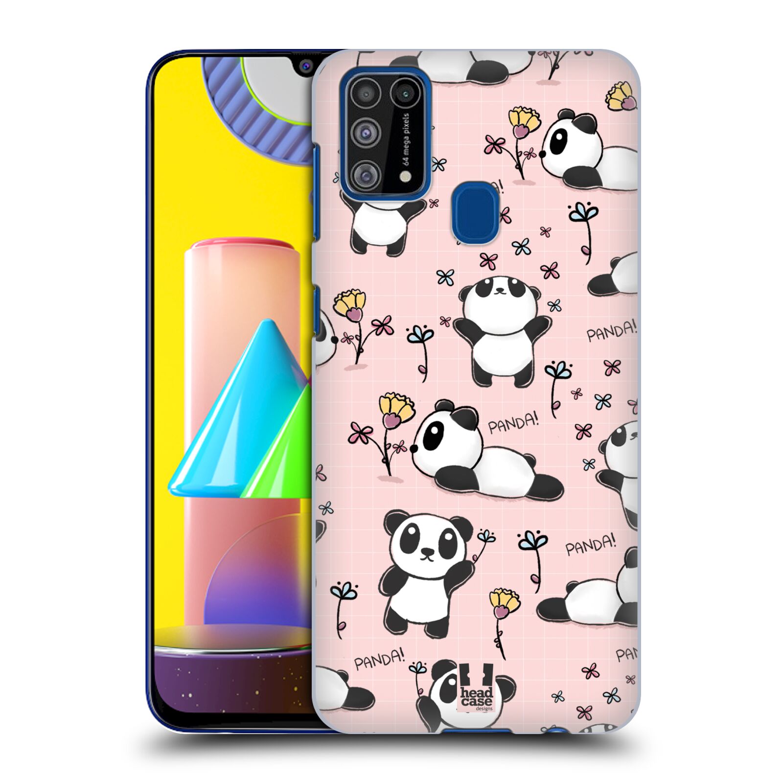 Obal na mobil Samsung Galaxy M31 - HEAD CASE - Roztomilá panda v růžové