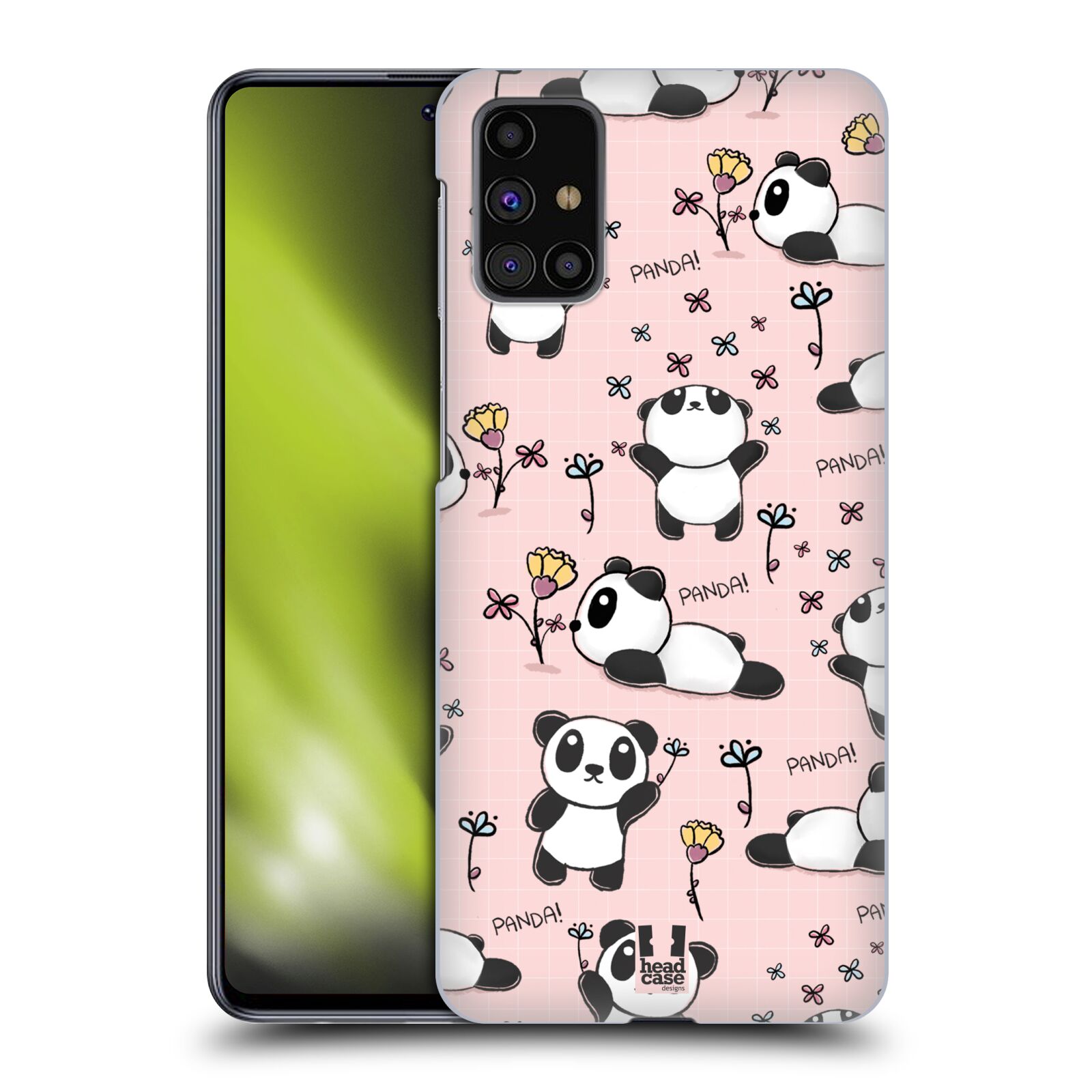 Obal na mobil Samsung Galaxy M31s - HEAD CASE - Roztomilá panda v růžové