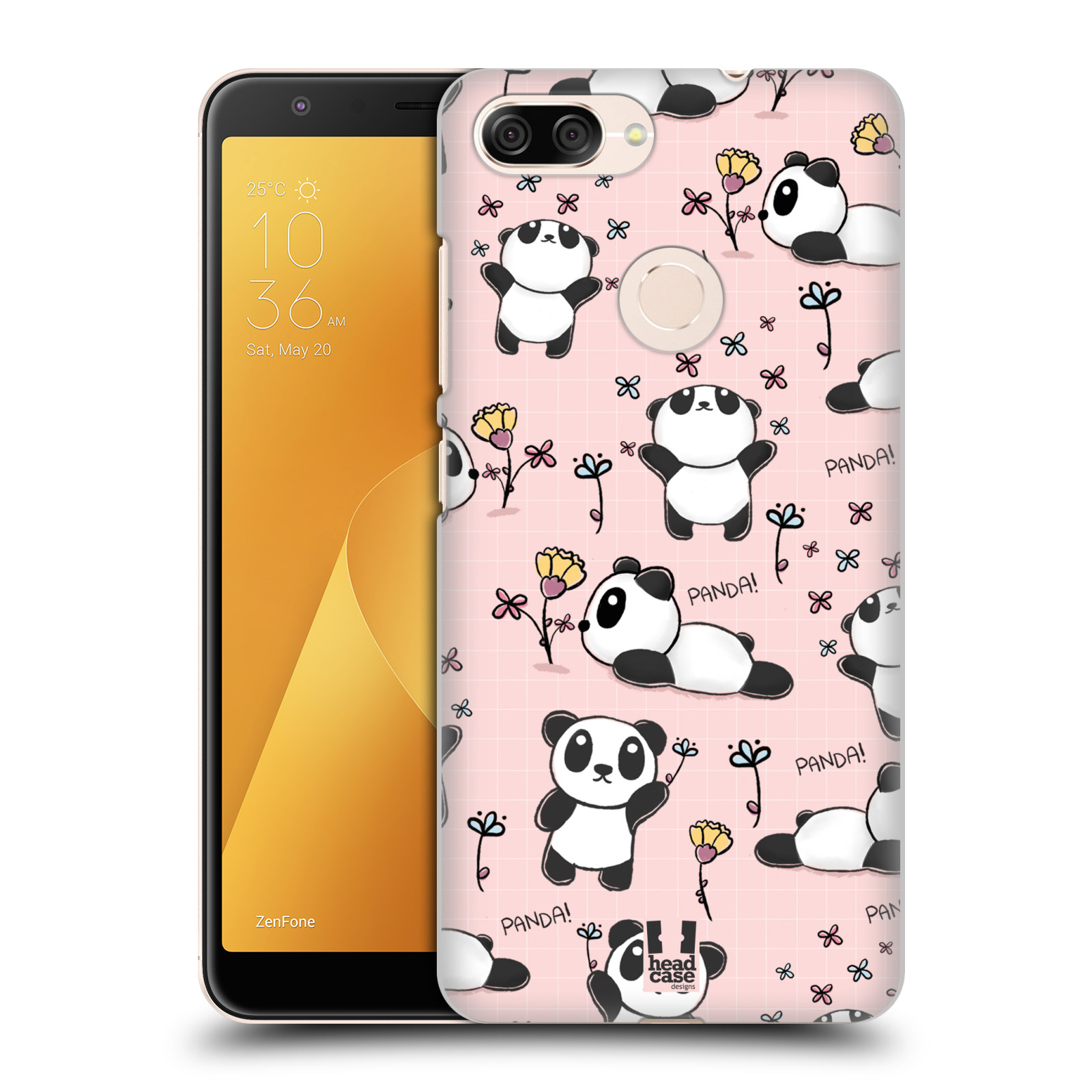 Obal na mobil ASUS ZENFONE Max Plus M1 - HEAD CASE - Roztomilá panda v růžové