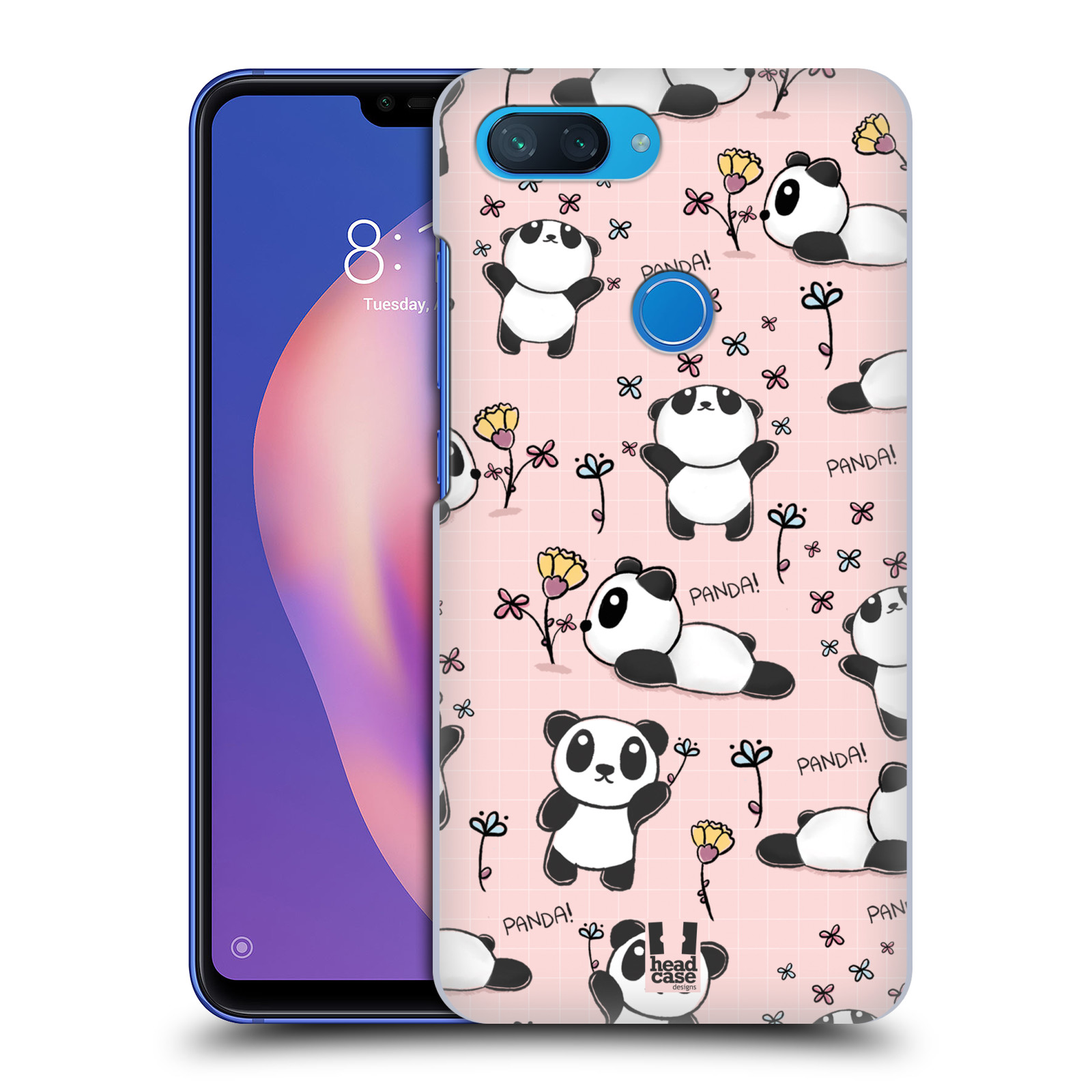 Obal na mobil Xiaomi  Mi 8 Lite - HEAD CASE - Roztomilá panda v růžové
