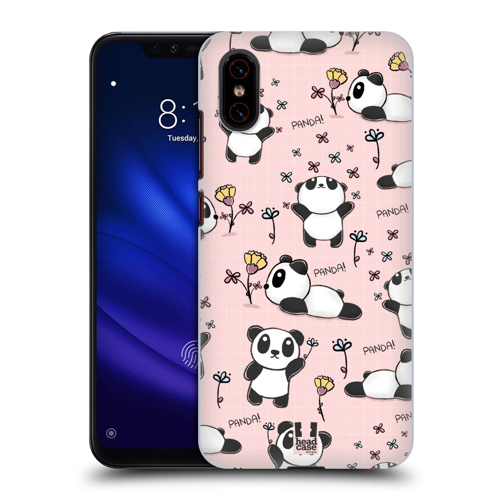 Obal na mobil Xiaomi  Mi 8 PRO - HEAD CASE - Roztomilá panda v růžové
