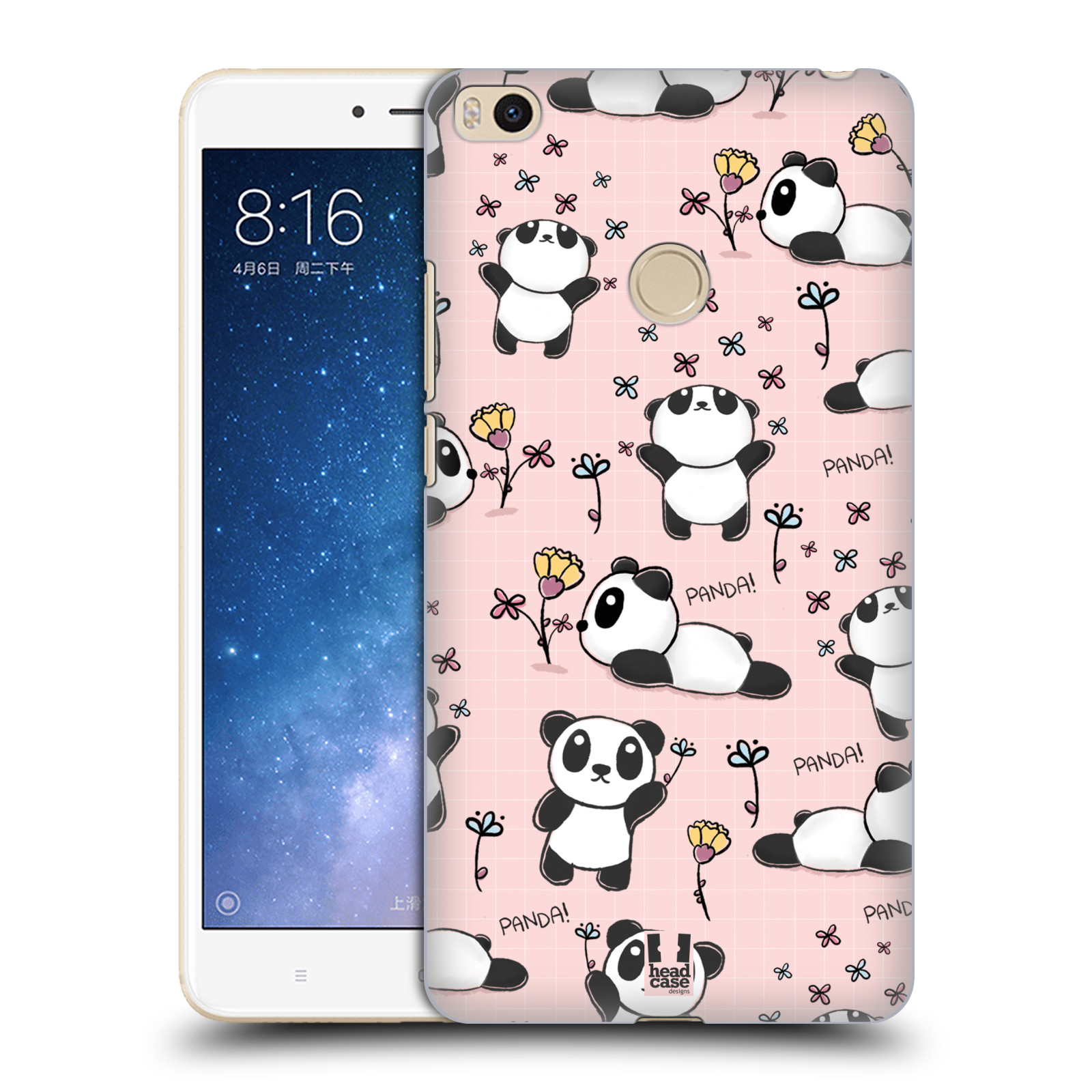 Obal na mobil Xiaomi Mi Max 2 - HEAD CASE - Roztomilá panda v růžové