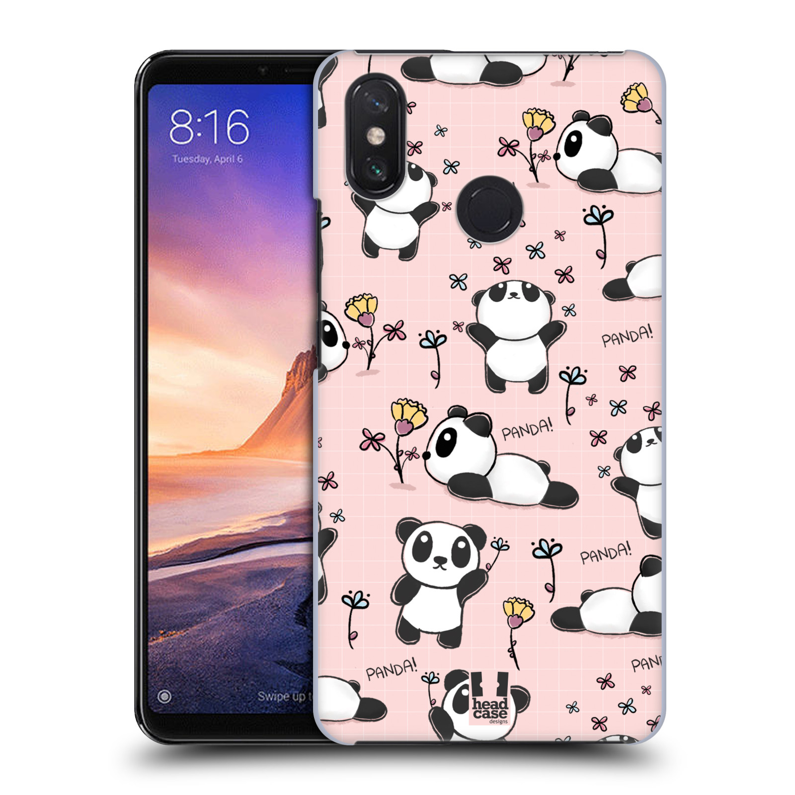 Obal na mobil Xiaomi Mi Max 3 - HEAD CASE - Roztomilá panda v růžové