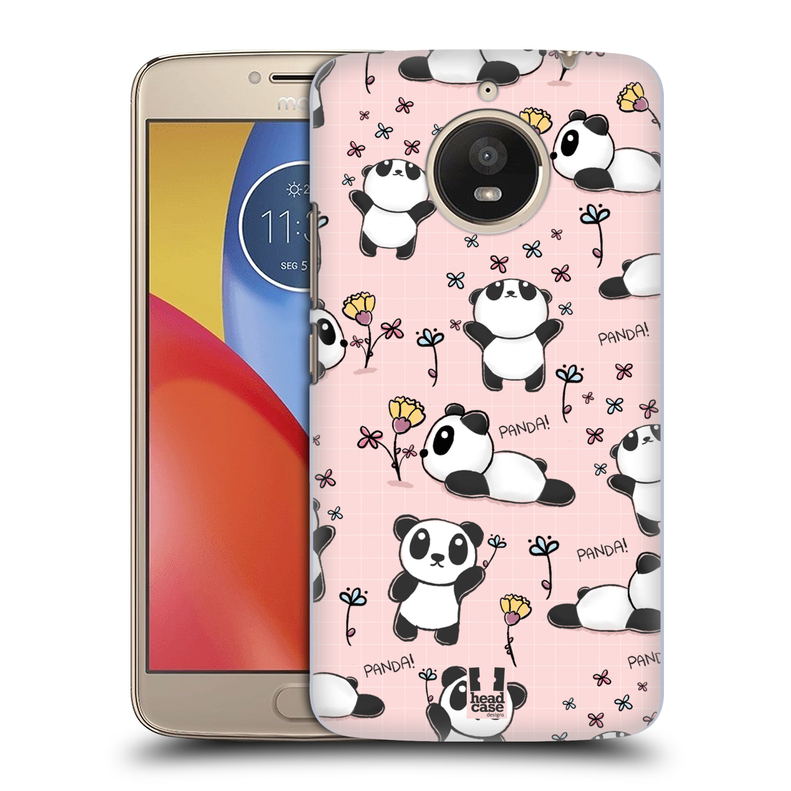Obal na mobil Lenovo Moto E4 PLUS - HEAD CASE - Roztomilá panda v růžové